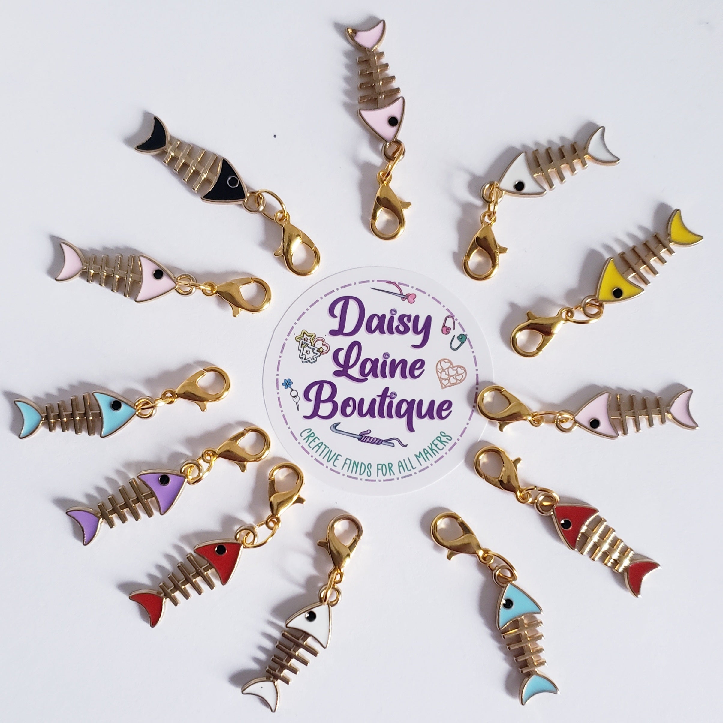 Fish Bones Stitch Markers