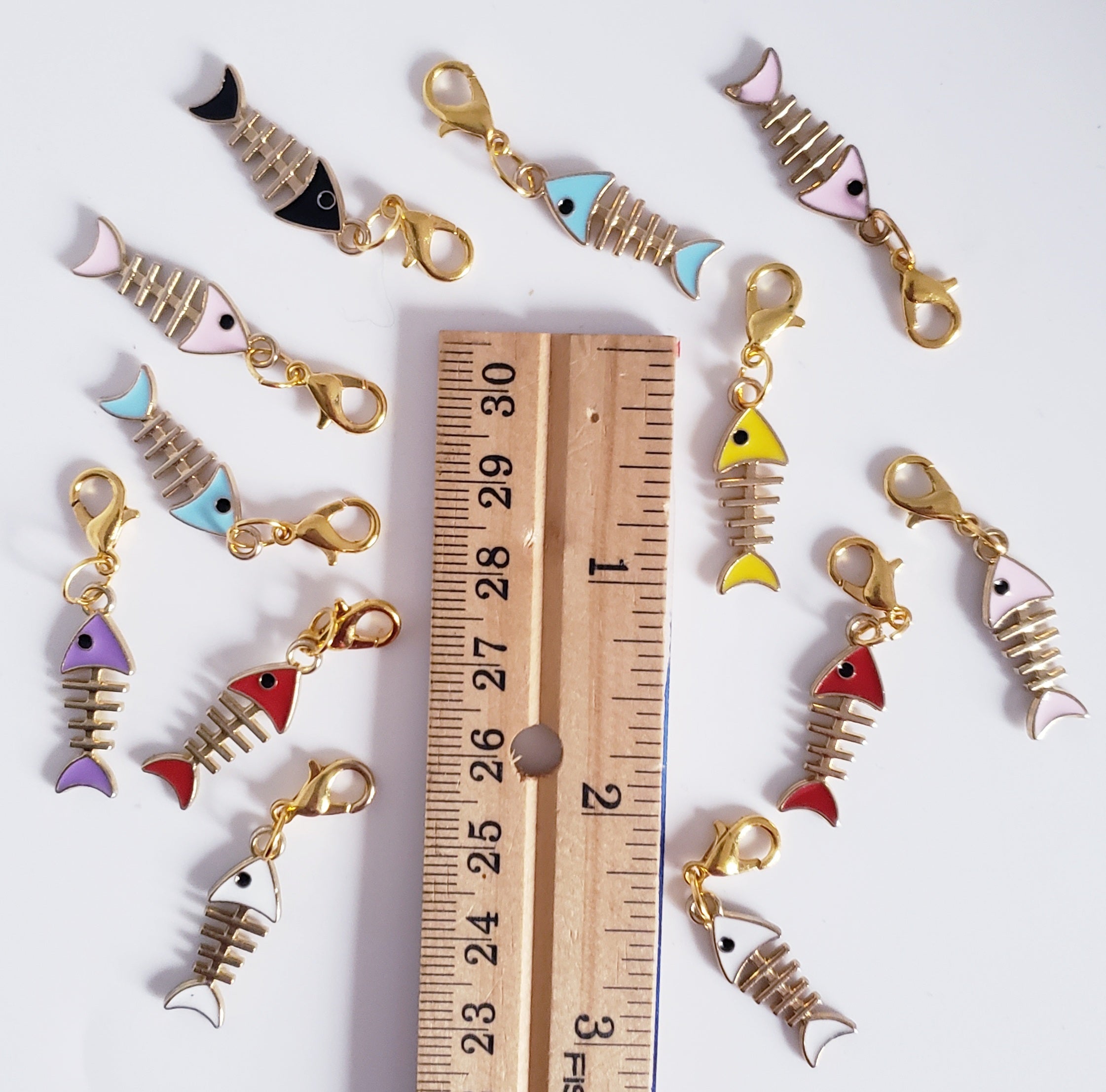 Fish Bones Stitch Markers