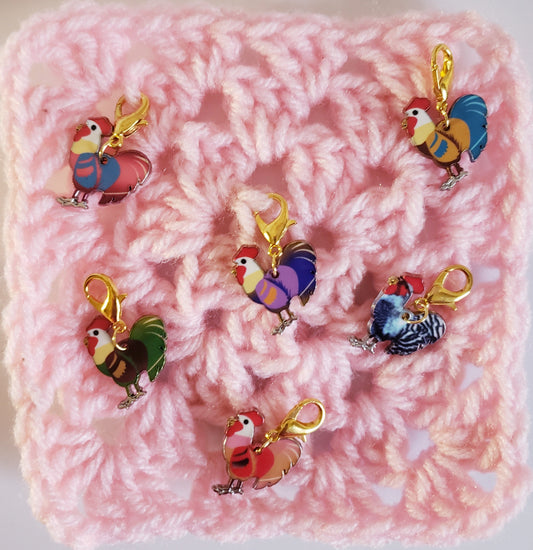 Chicken Rooster Stitch Markers