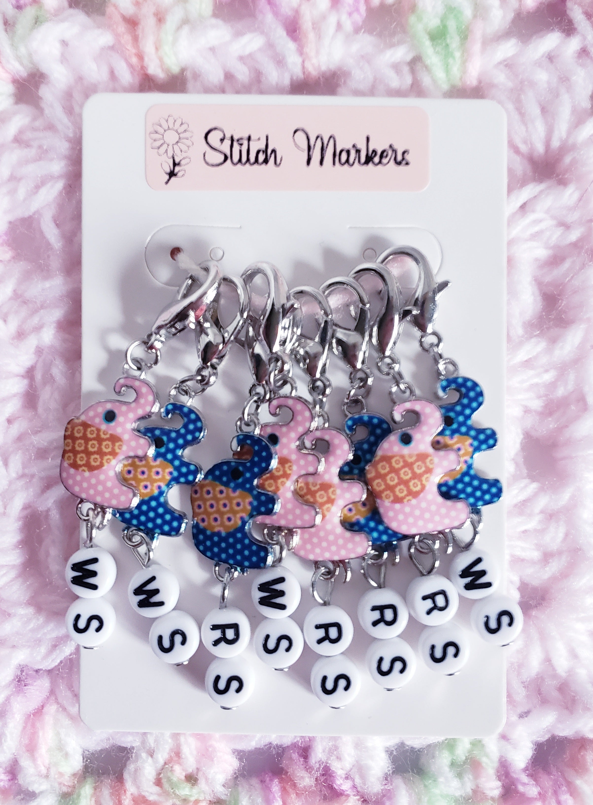 Elephant RS WS Stitch Markers