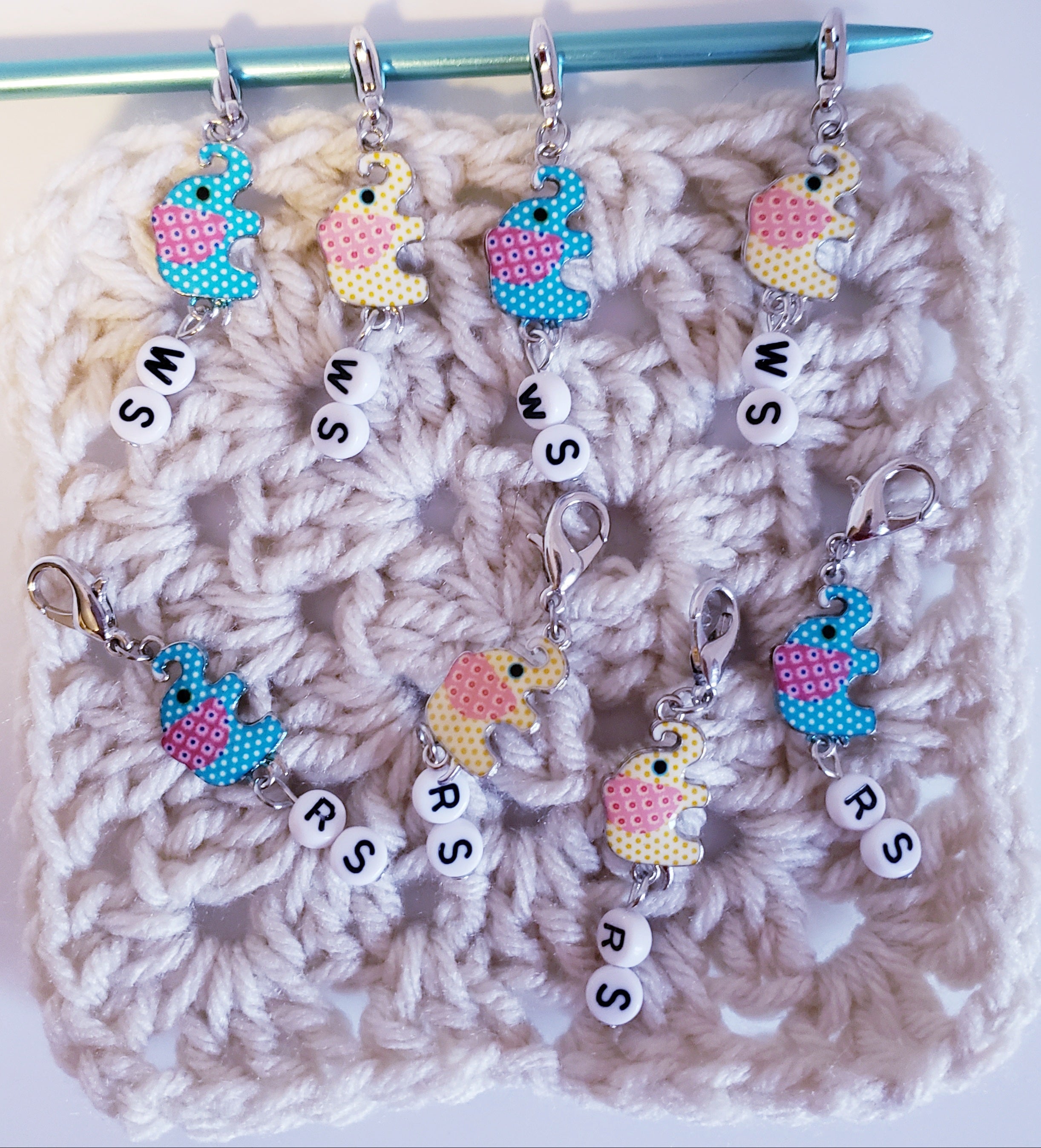 Elephant RS WS Stitch Markers