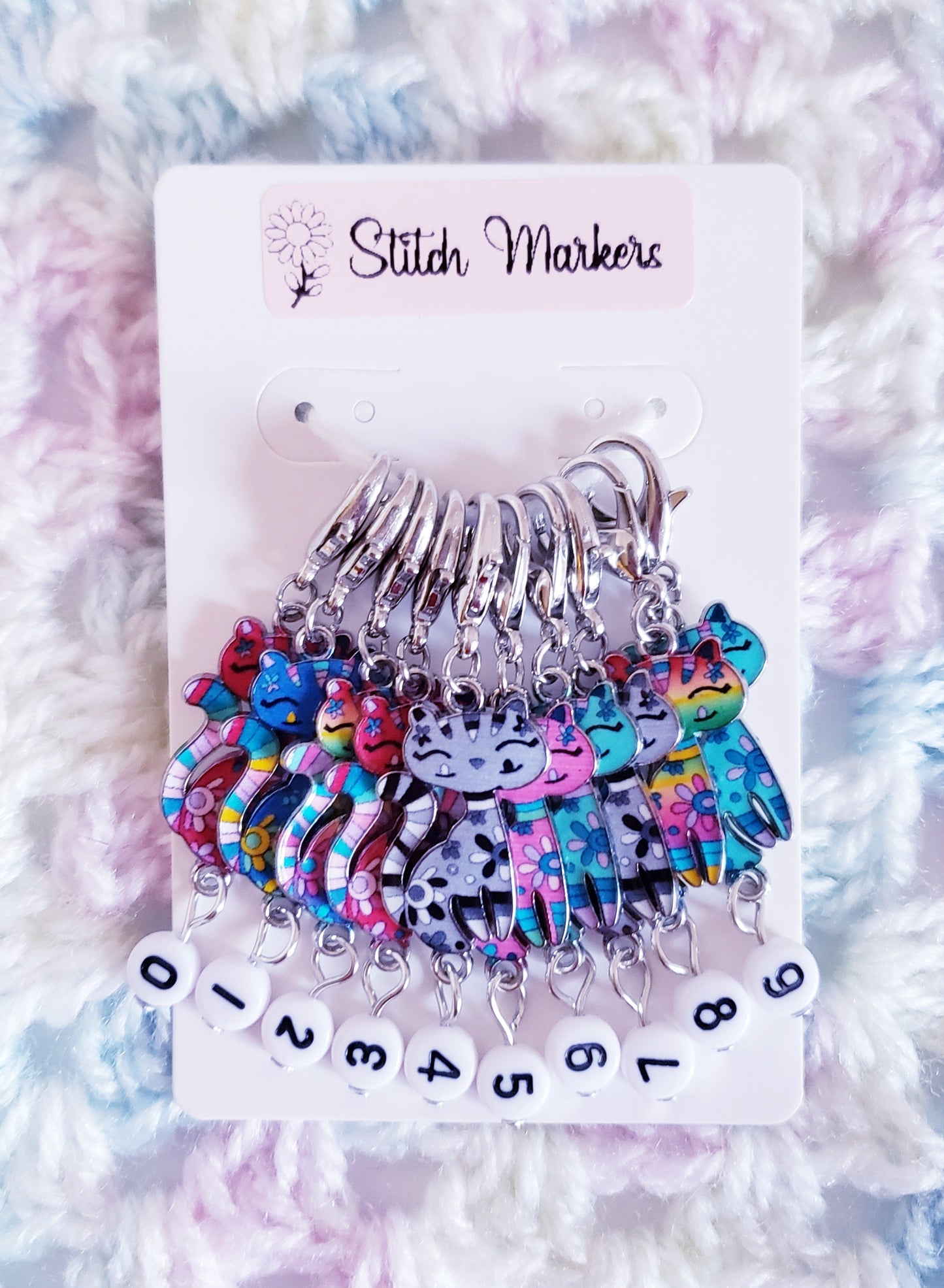 Cat Numbered Stitch Markers