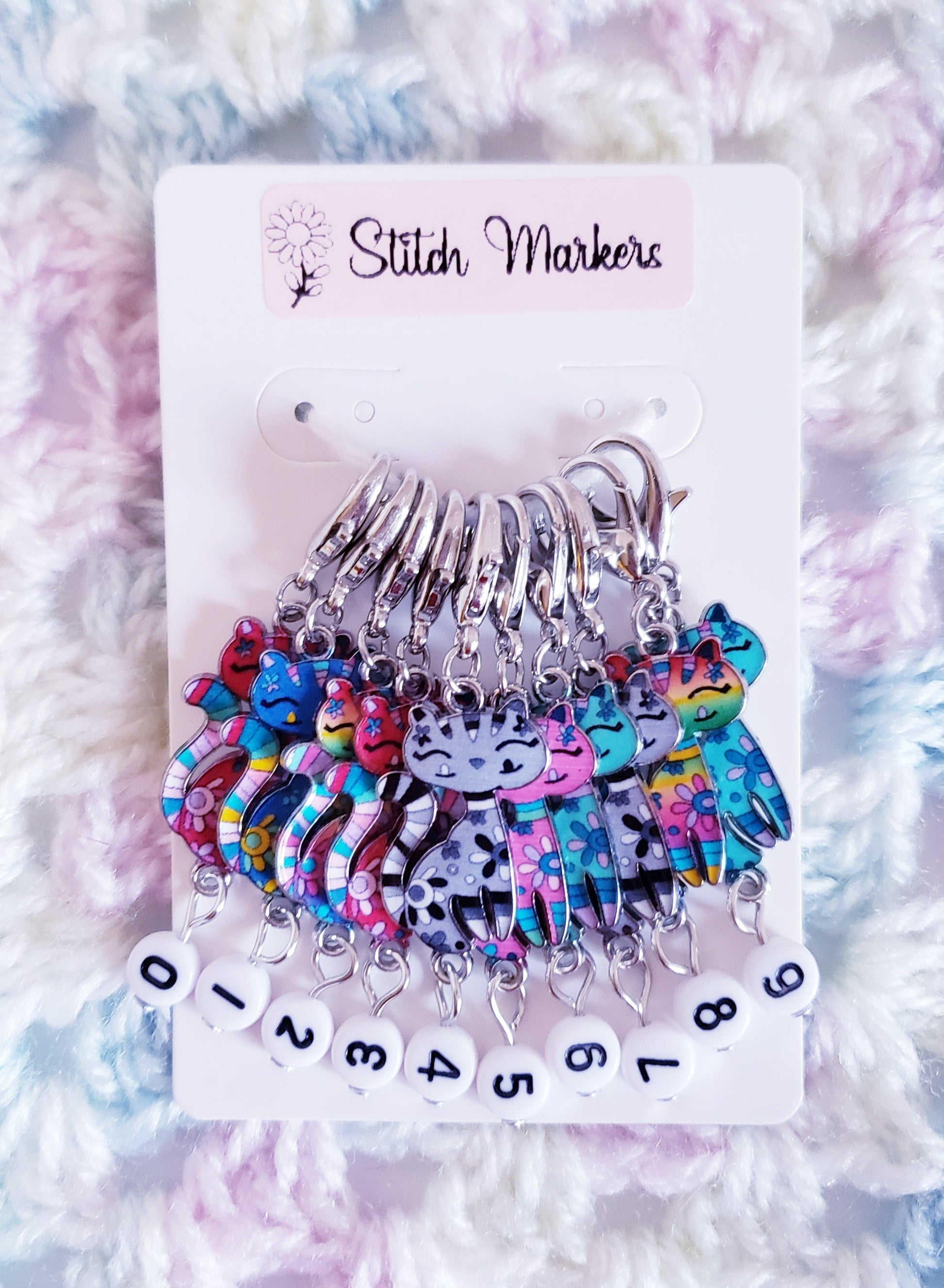 Cat Numbered Stitch Markers
