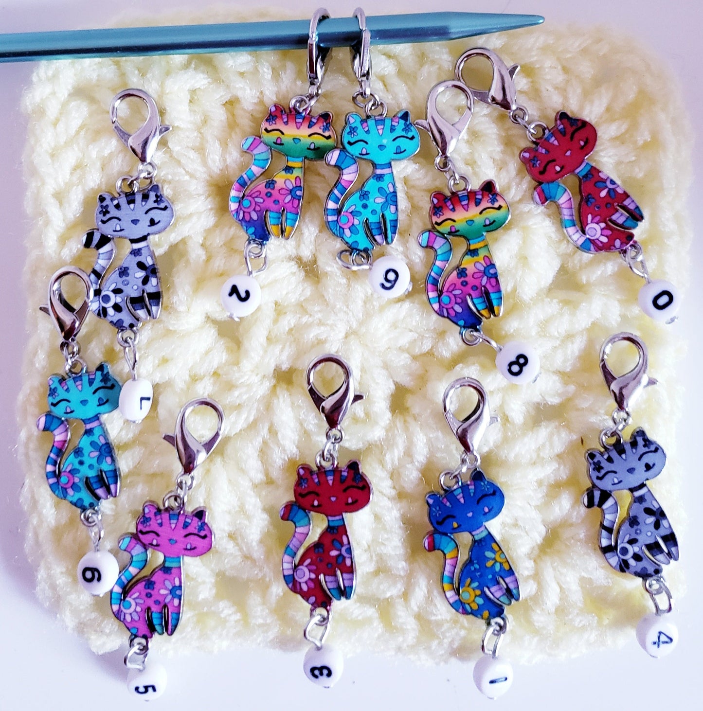 Cat Numbered Stitch Markers