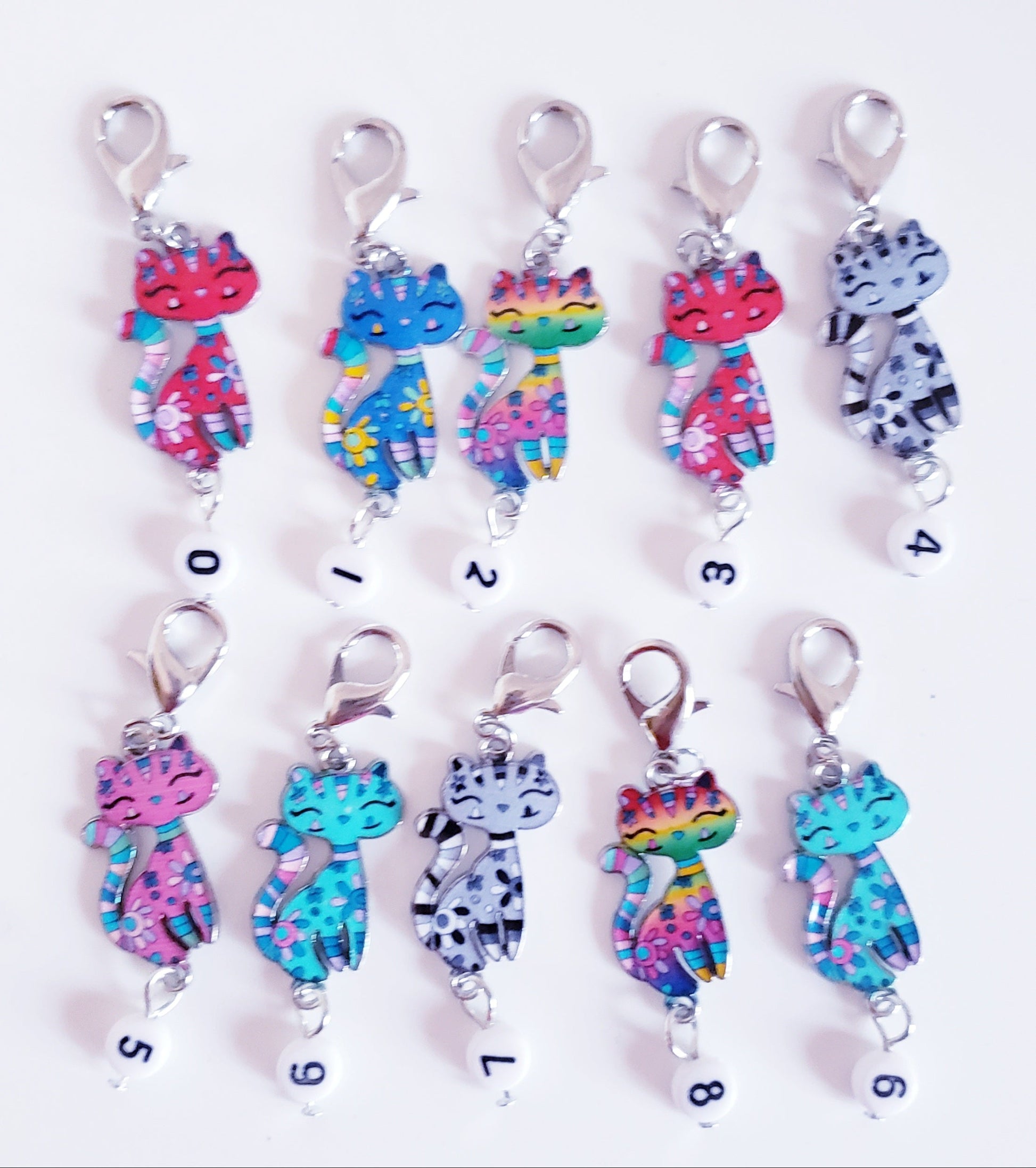 Cat Numbered Stitch Markers