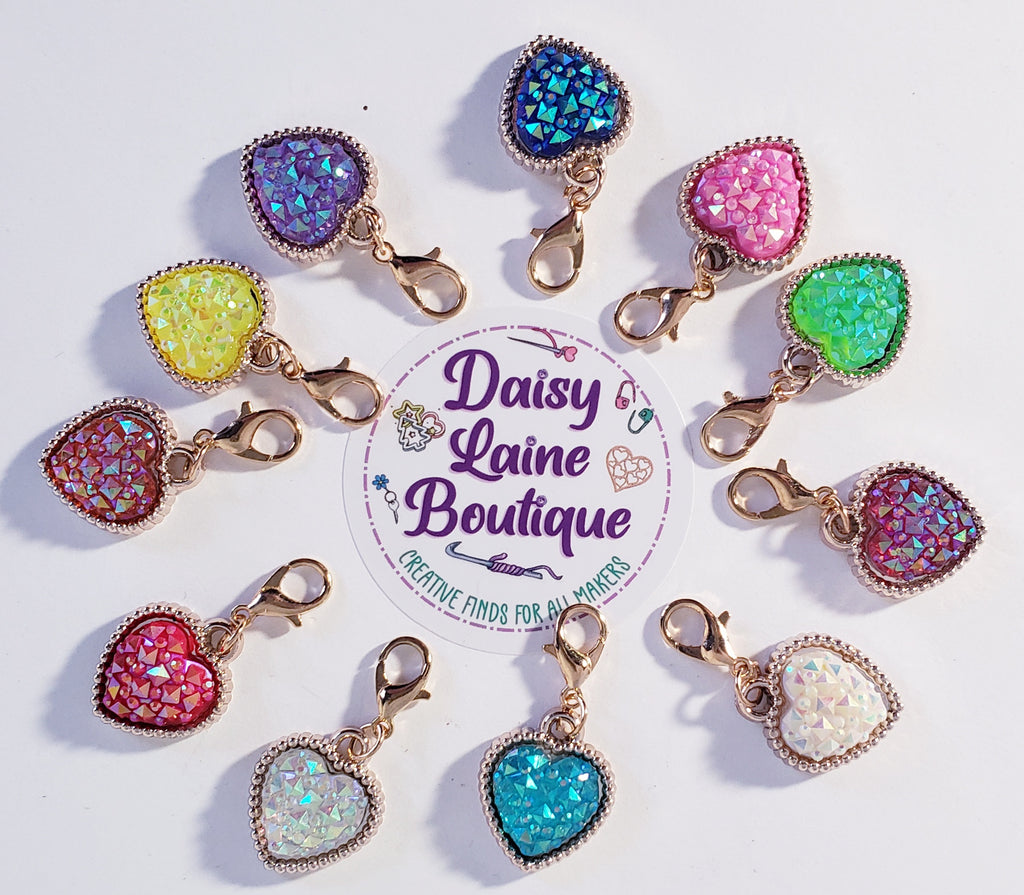 Heart Beads Stitch Markers