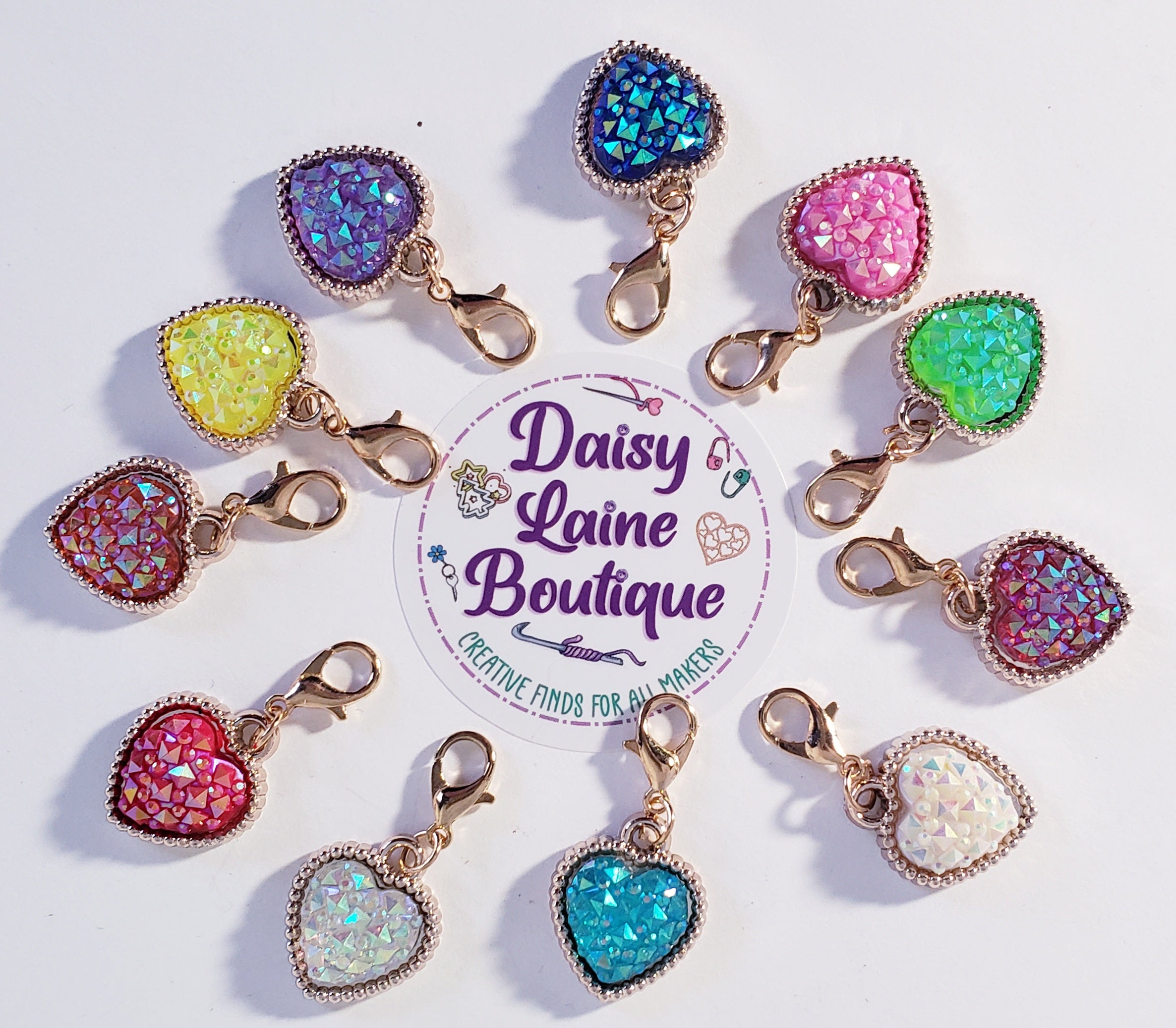 Heart Beads Stitch Markers