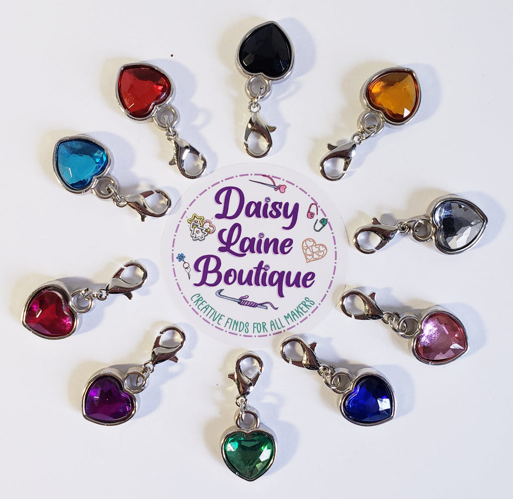 Heart Gemstone Stitch Markers
