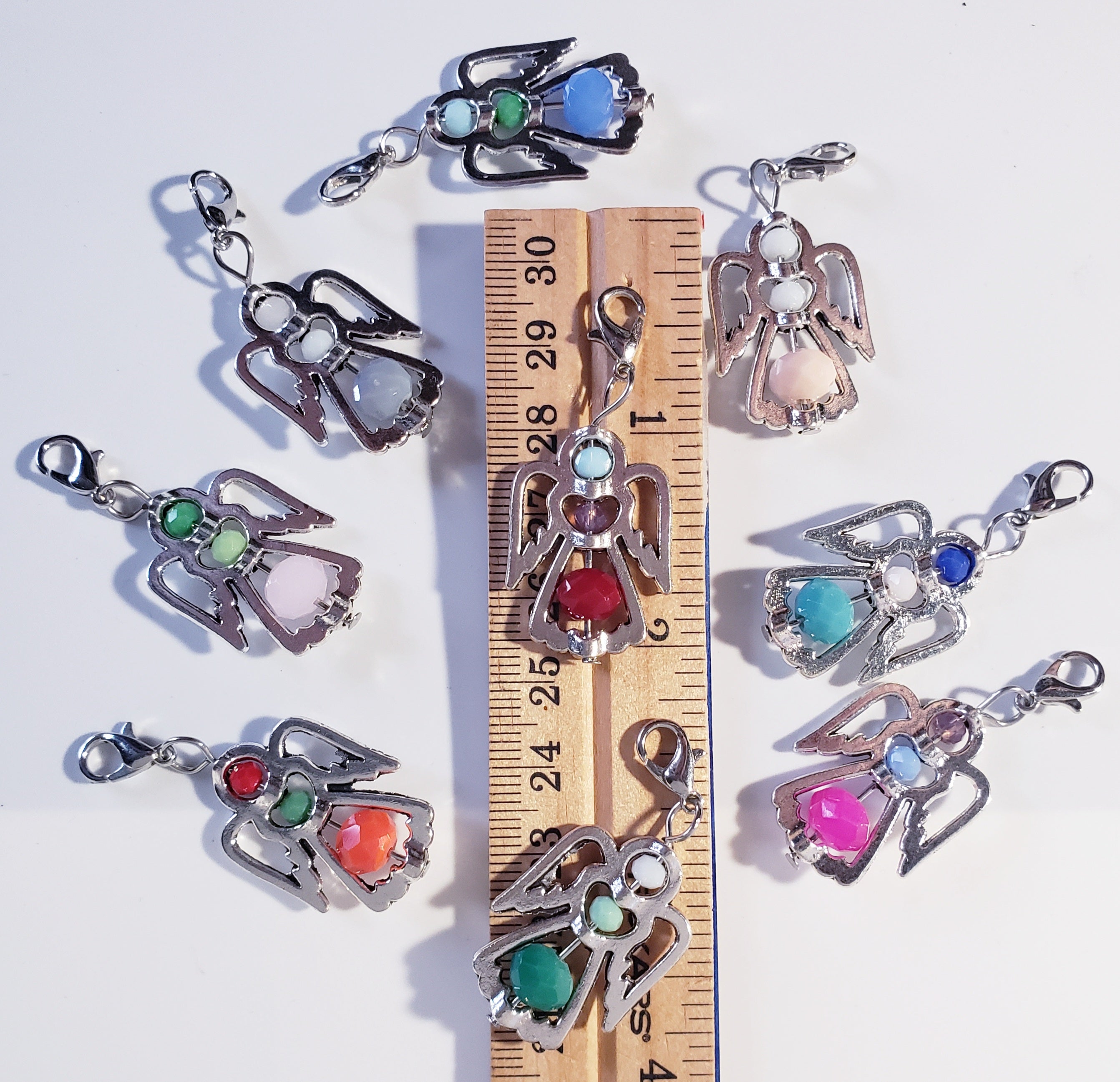 Angel Silver & Beads Stitch Markers