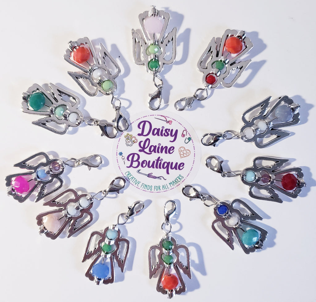 Angel Silver & Beads Stitch Markers