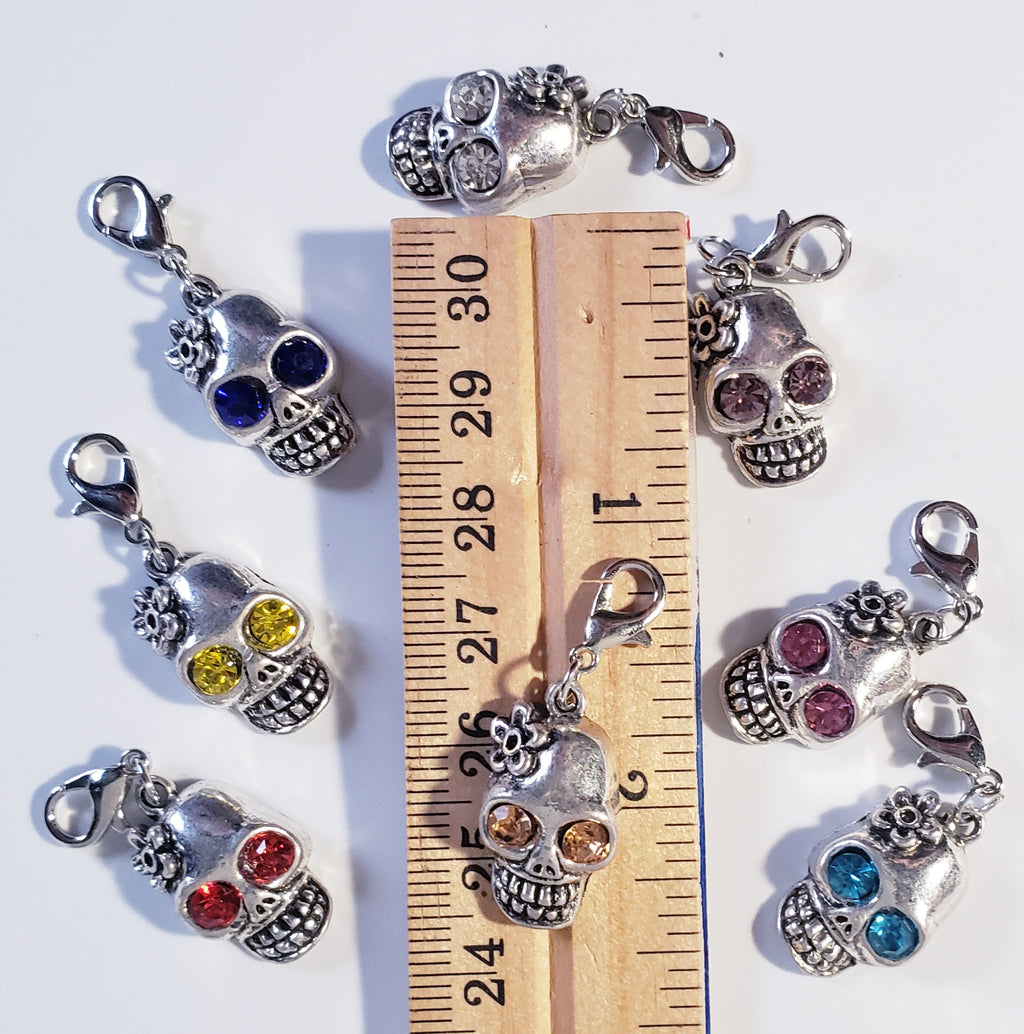 Skull Bead Eyes Stitch Markers