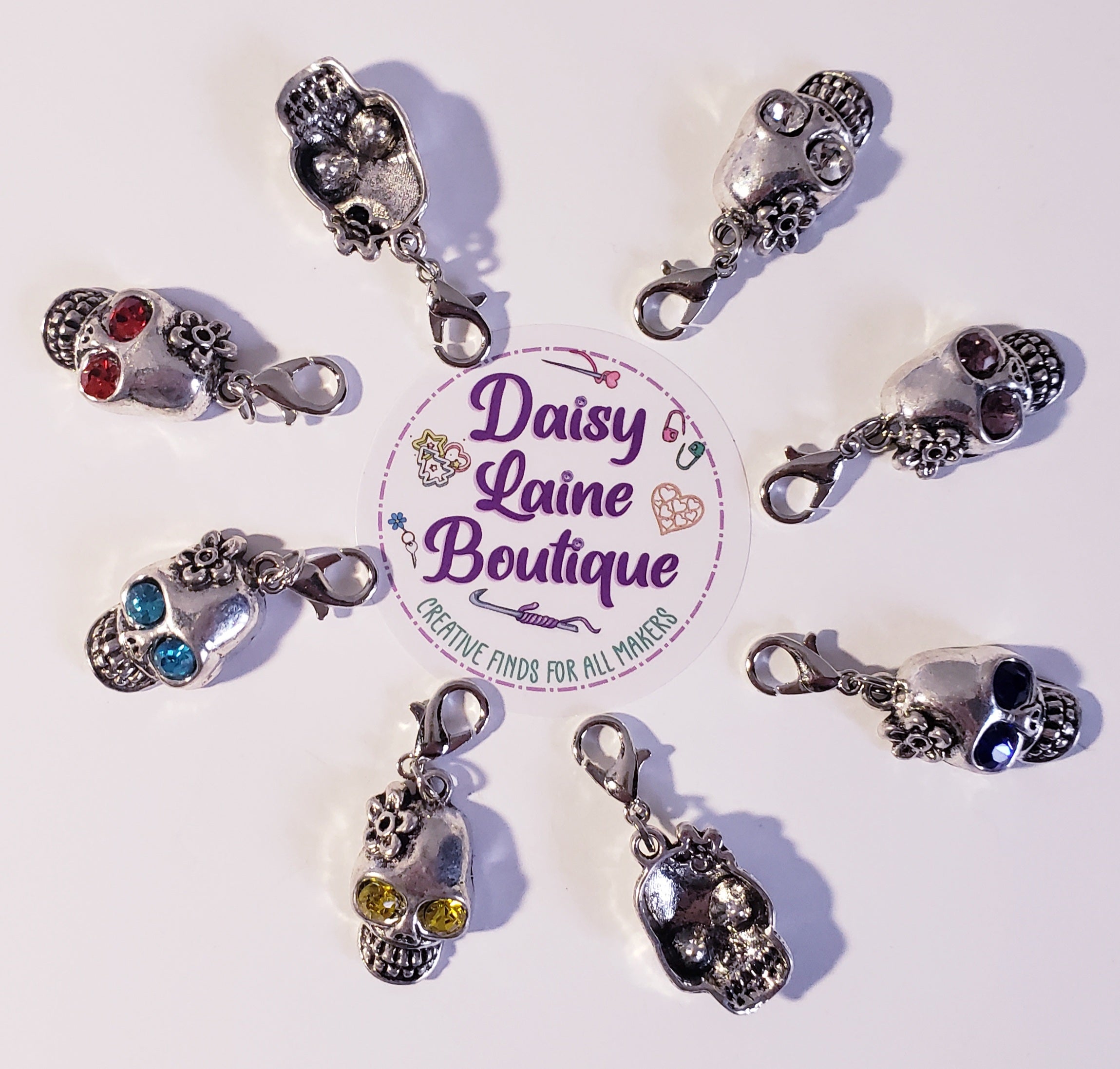 Skull Bead Eyes Stitch Markers