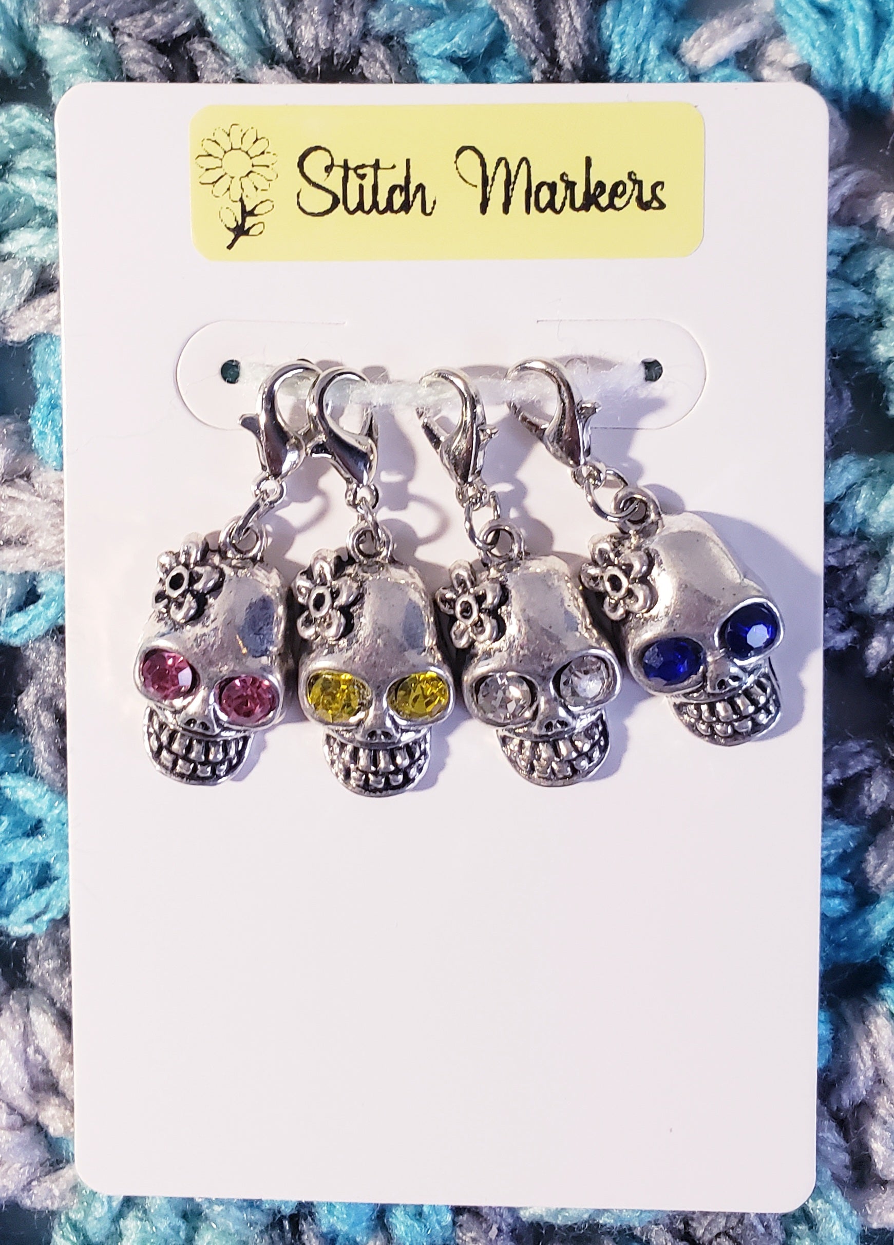 Skull Bead Eyes Stitch Markers