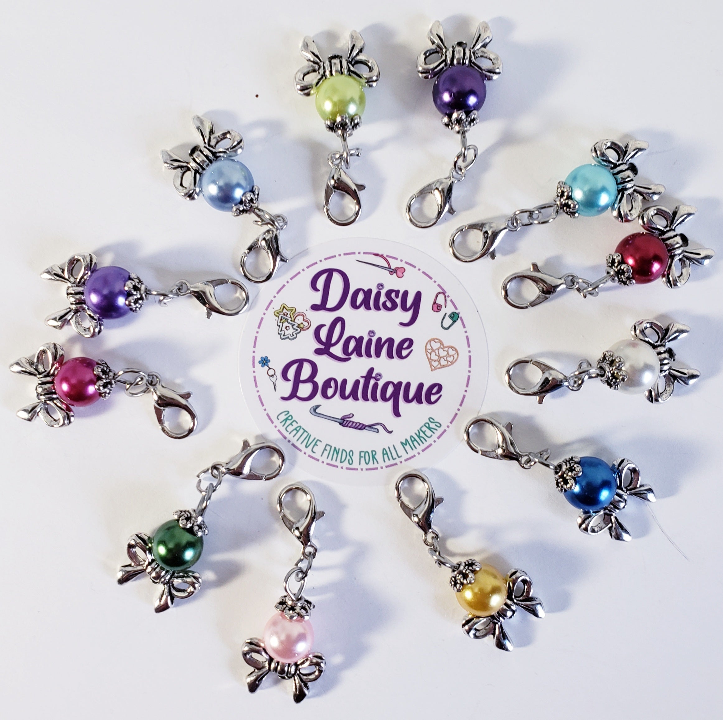 Pearl Bow Stitch Markers