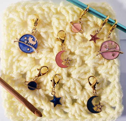 Cat Galaxy Stitch Markers