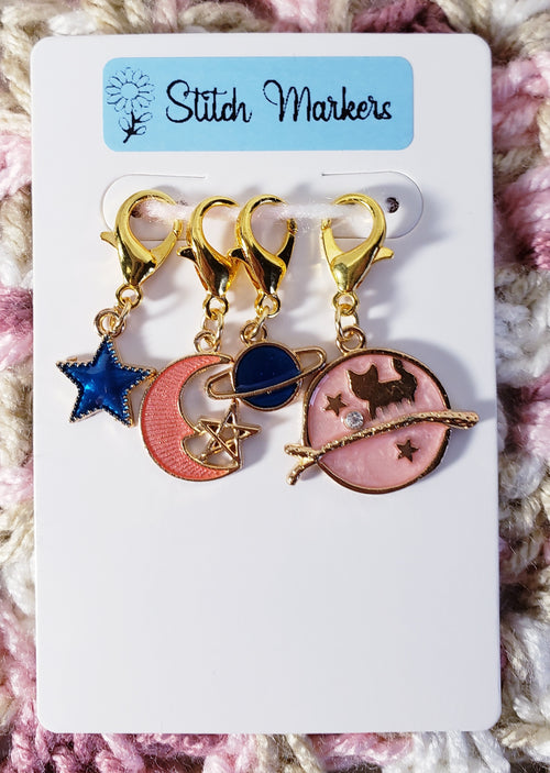 Cat Galaxy Stitch Markers