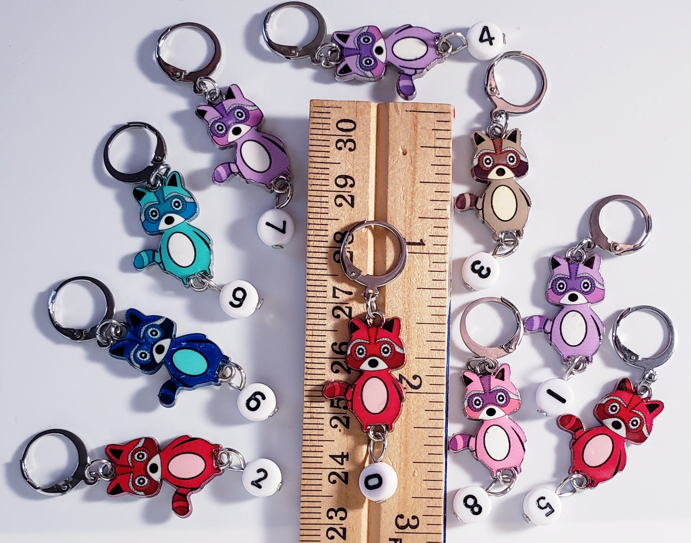 Raccoon Numbered Stitch Markers