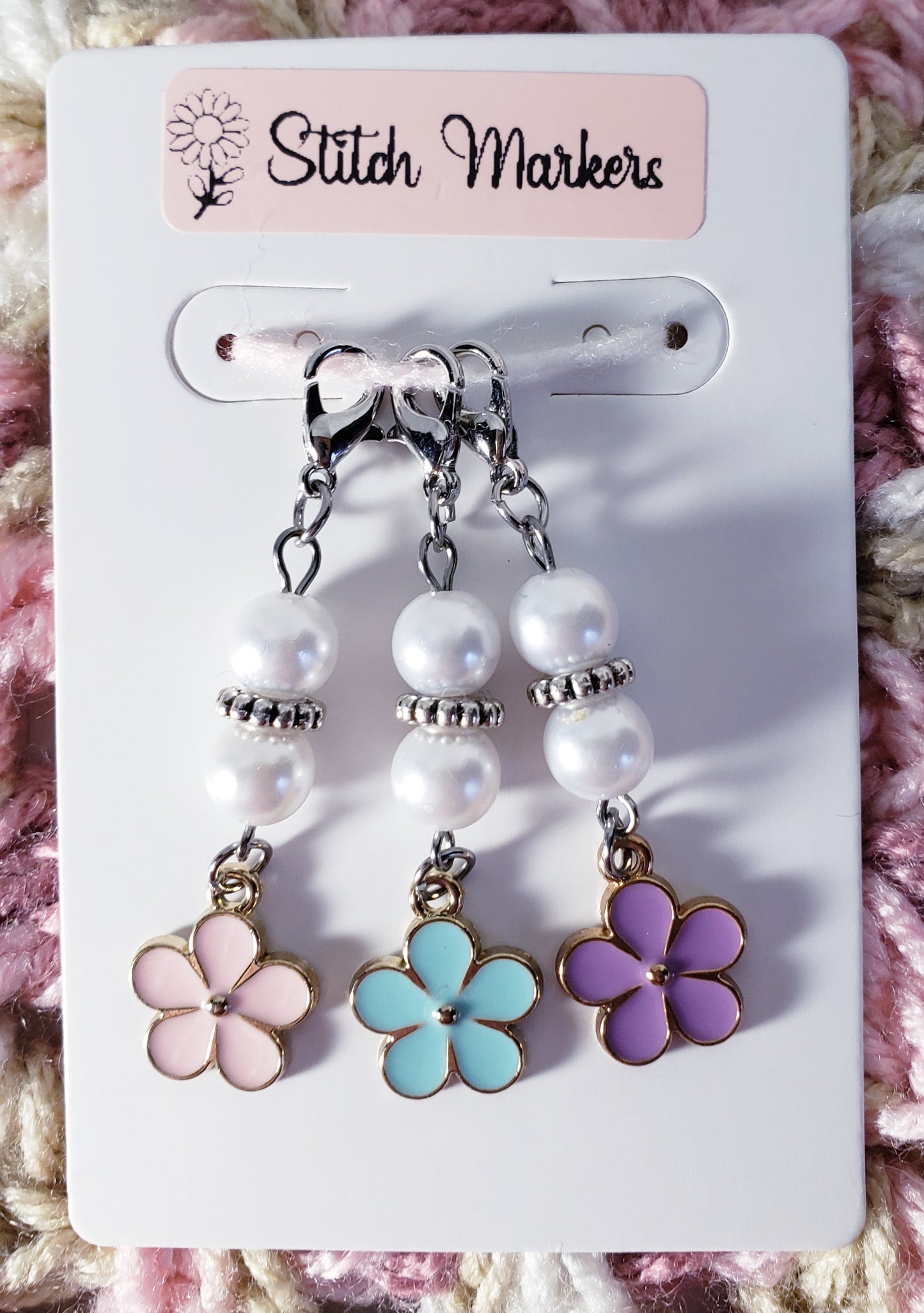 Daisy Pearl Stitch Markers