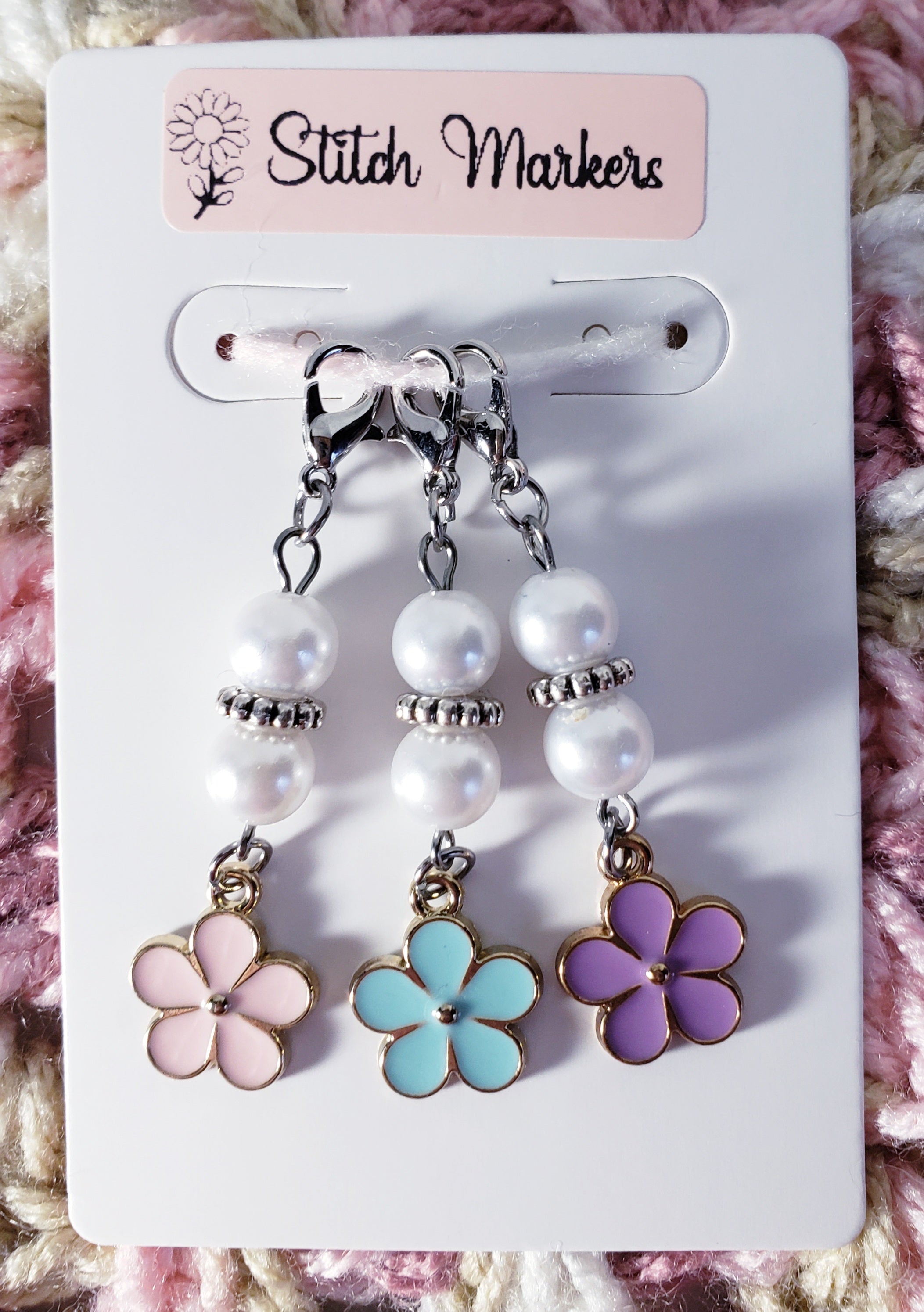 Daisy Pearl Stitch Markers