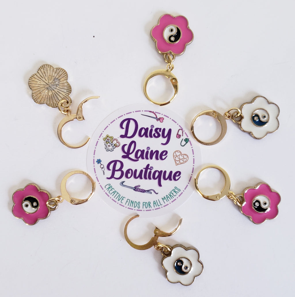 Flower Yin Yang Stitch Markers