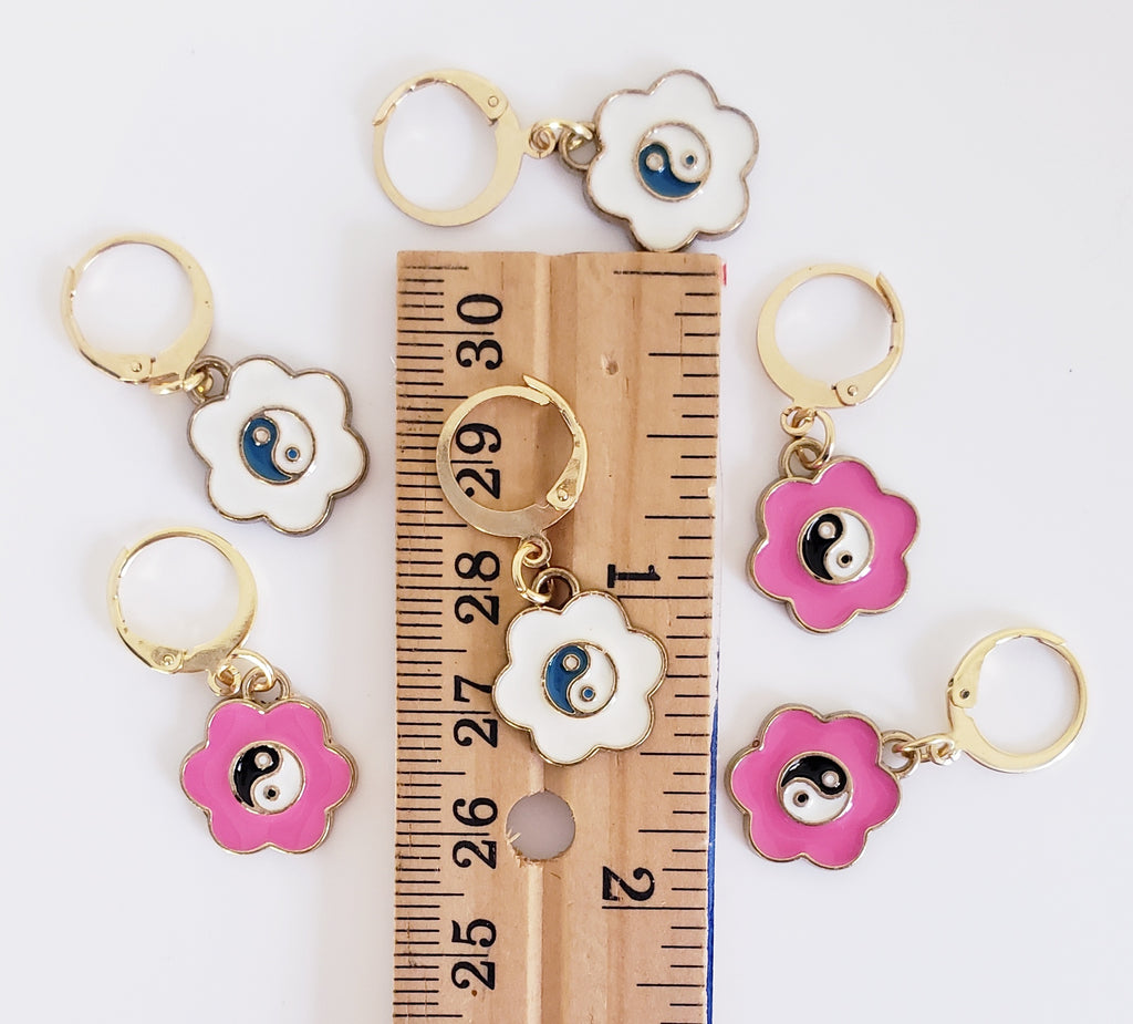 Flower Yin Yang Stitch Markers