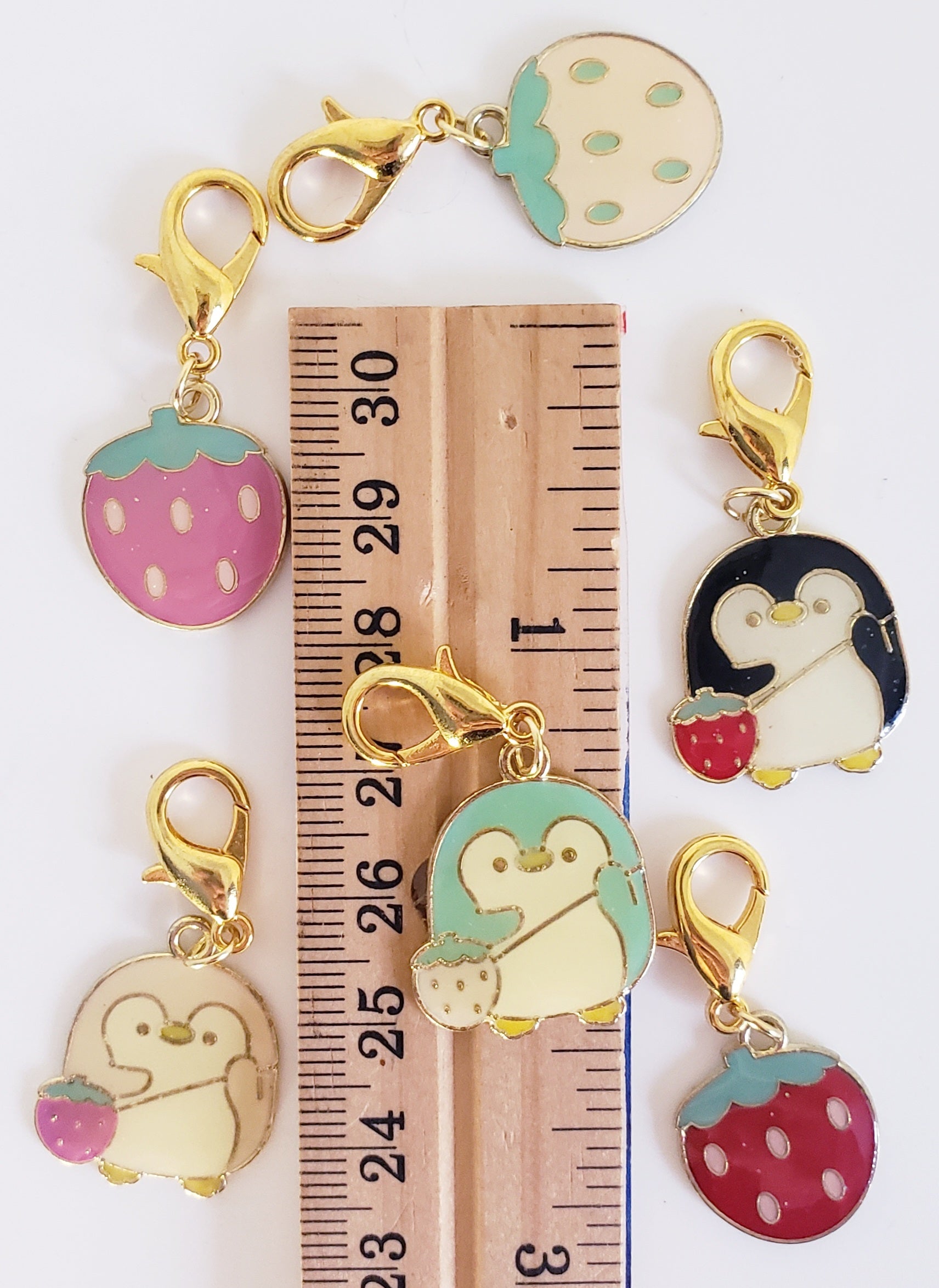 Penguin Strawberry Stitch Markers