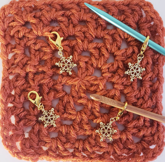 Snowflake Gold Stitch Markers