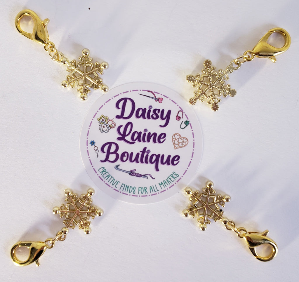 Snowflake Gold Stitch Markers