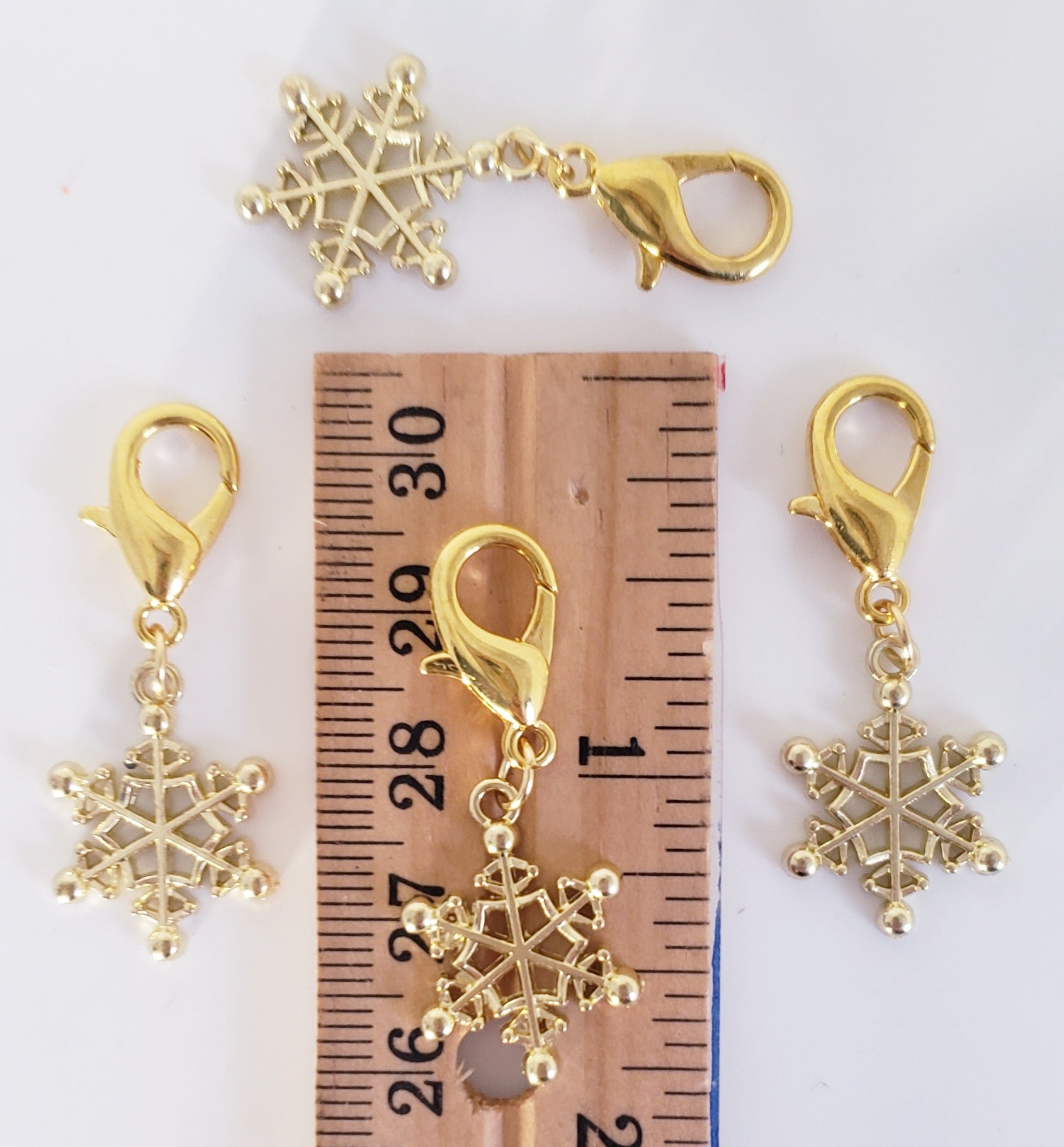 Snowflake Gold Stitch Markers