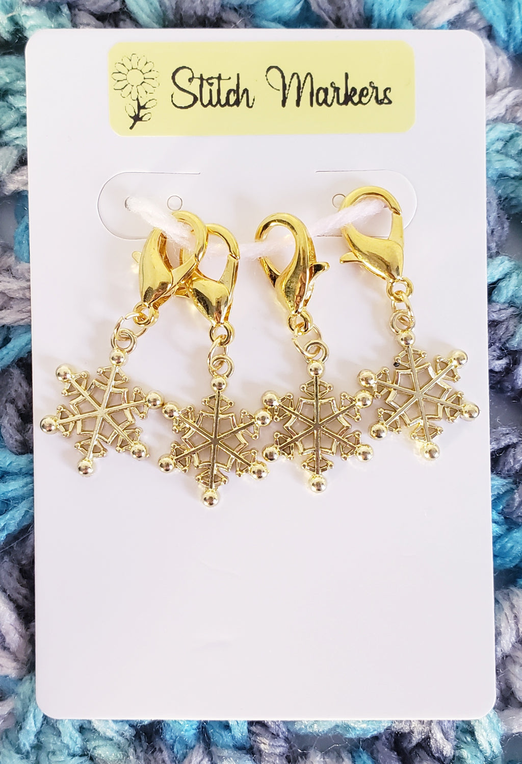 Snowflake Gold Stitch Markers