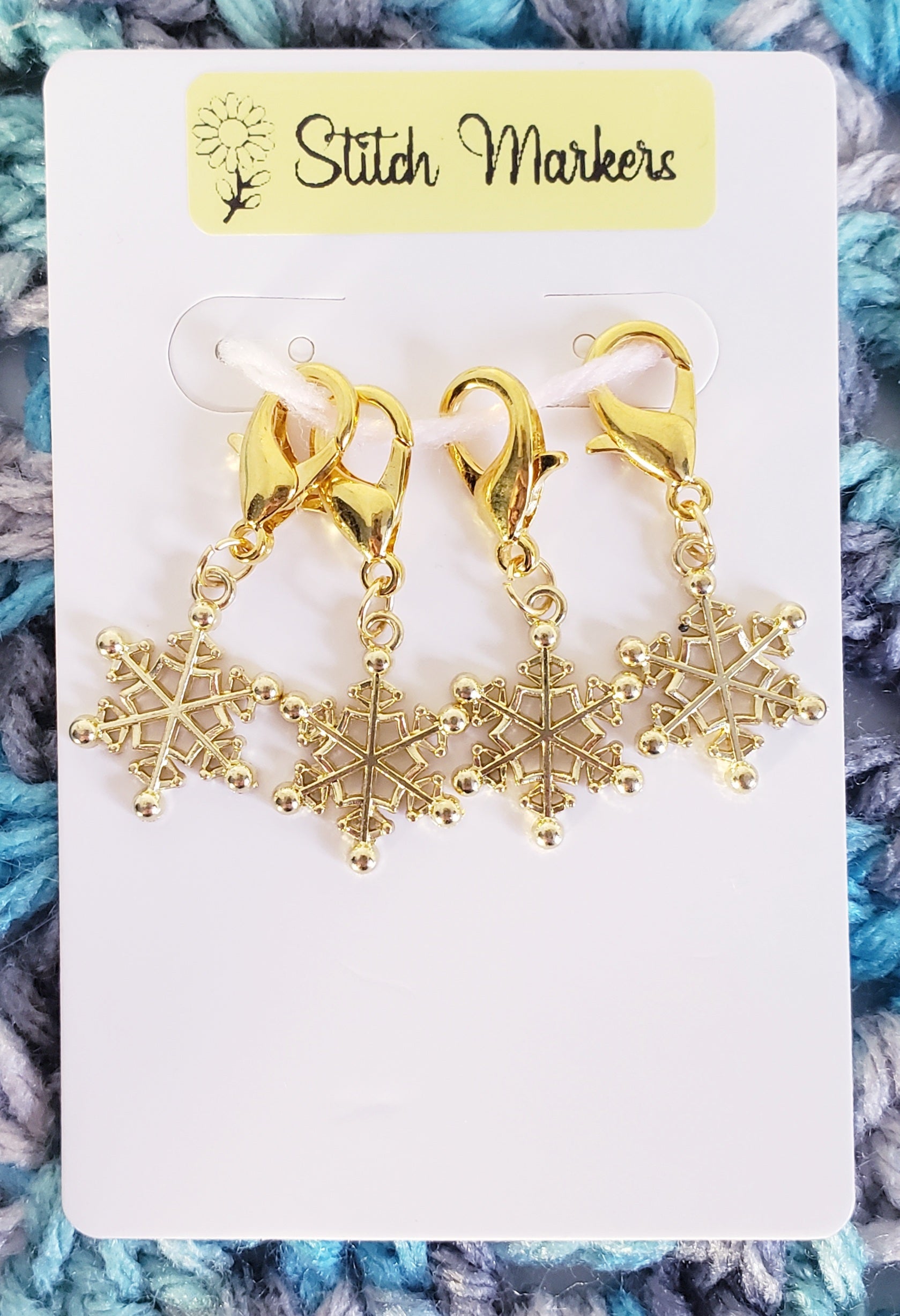 Snowflake Gold Stitch Markers