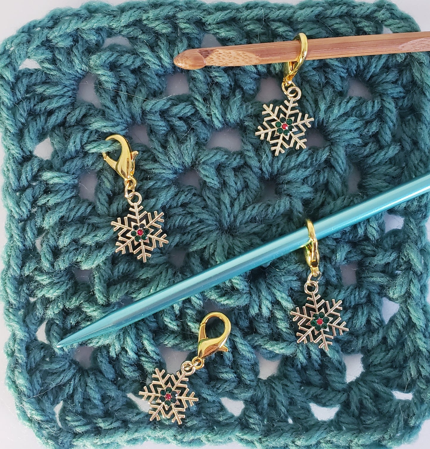 Snowflake Gemstone Stitch Markers