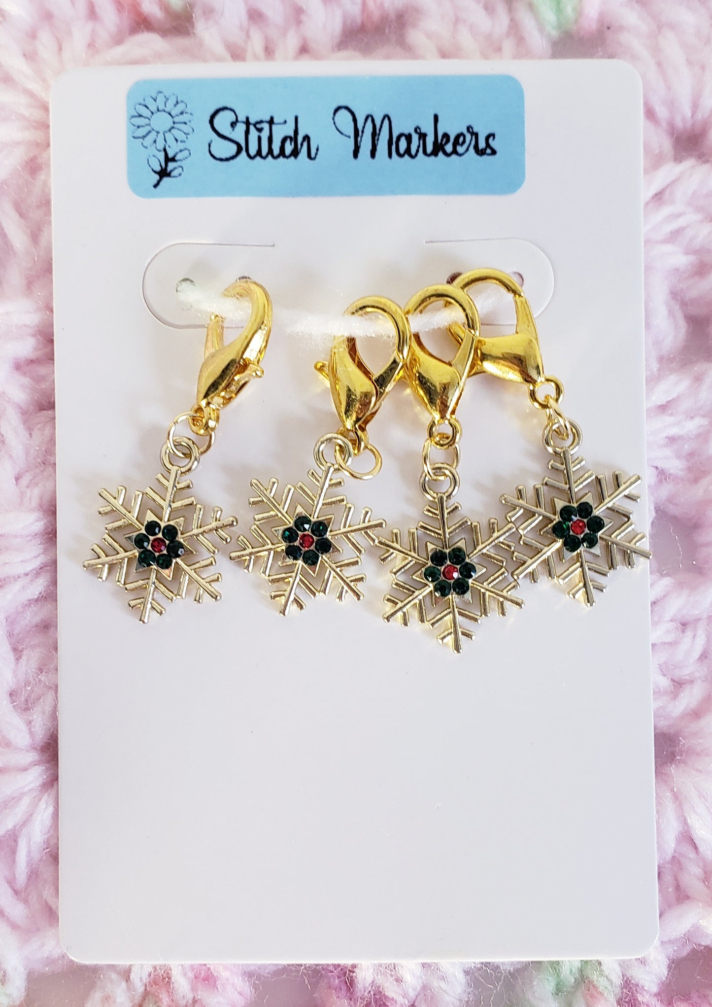 Snowflake Gemstone Stitch Markers