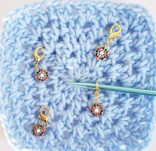 Snowflake Pearl Stitch Markers