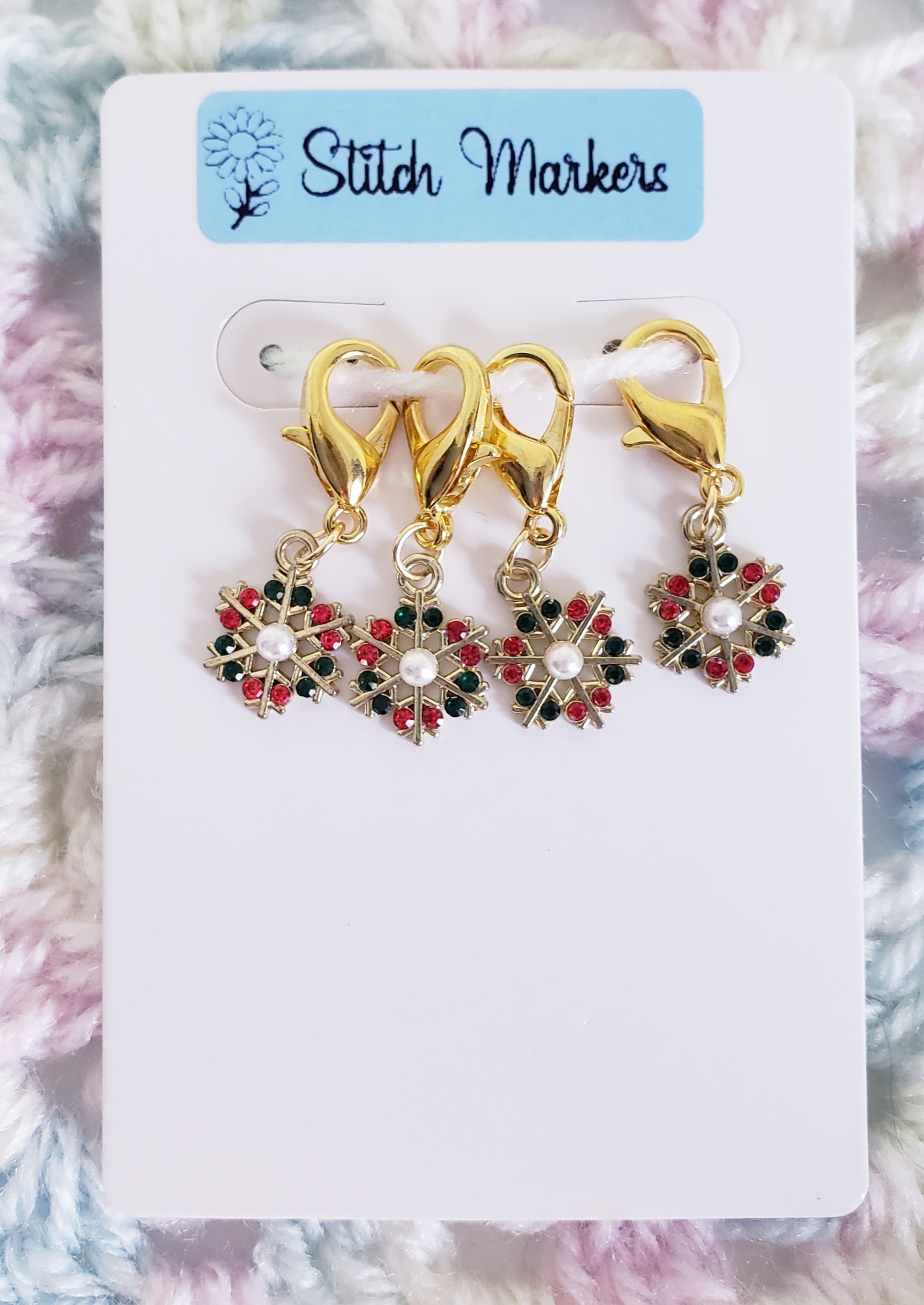 Snowflake Pearl Stitch Markers