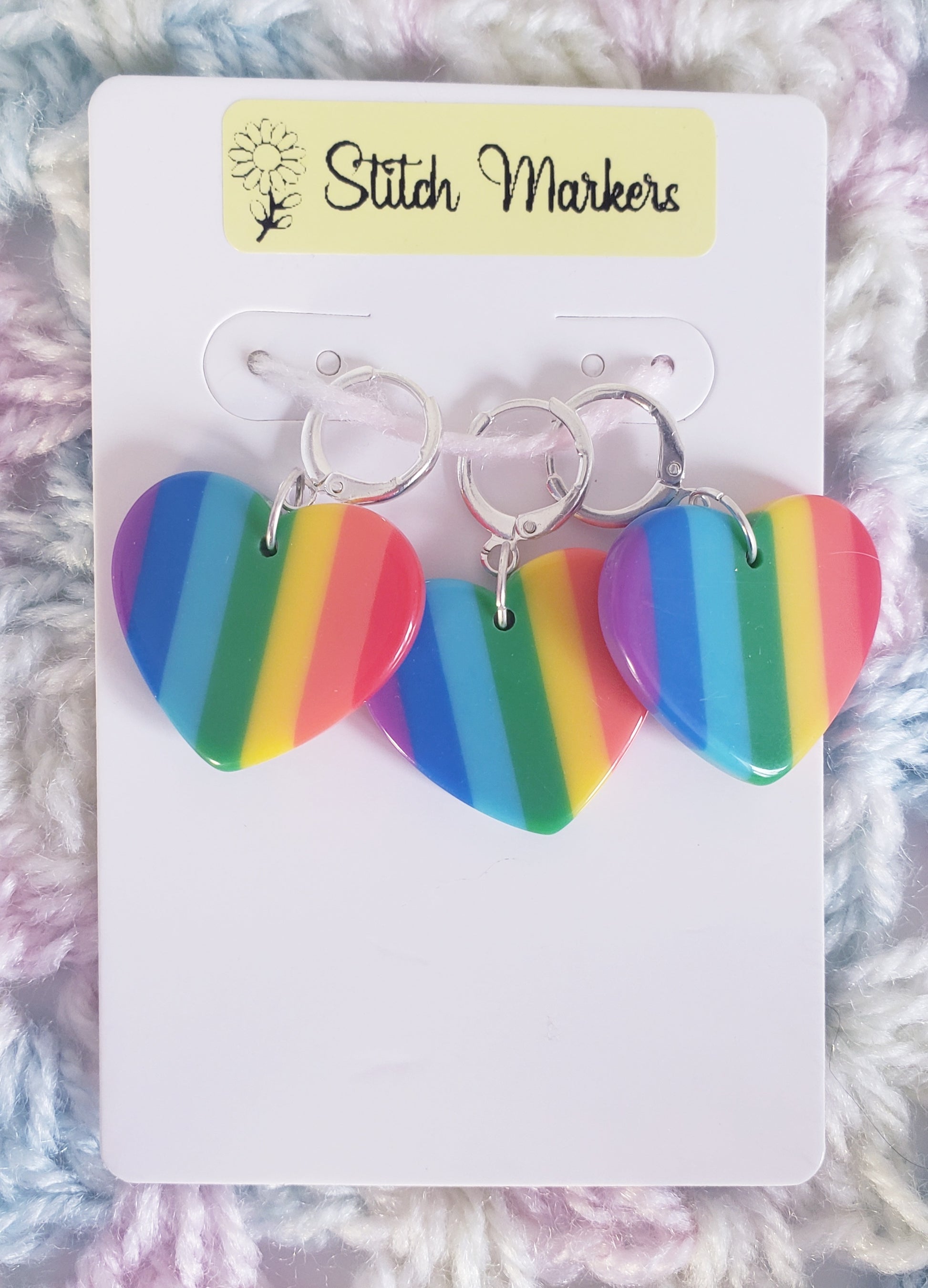 Heart Rainbow Stitch Markers