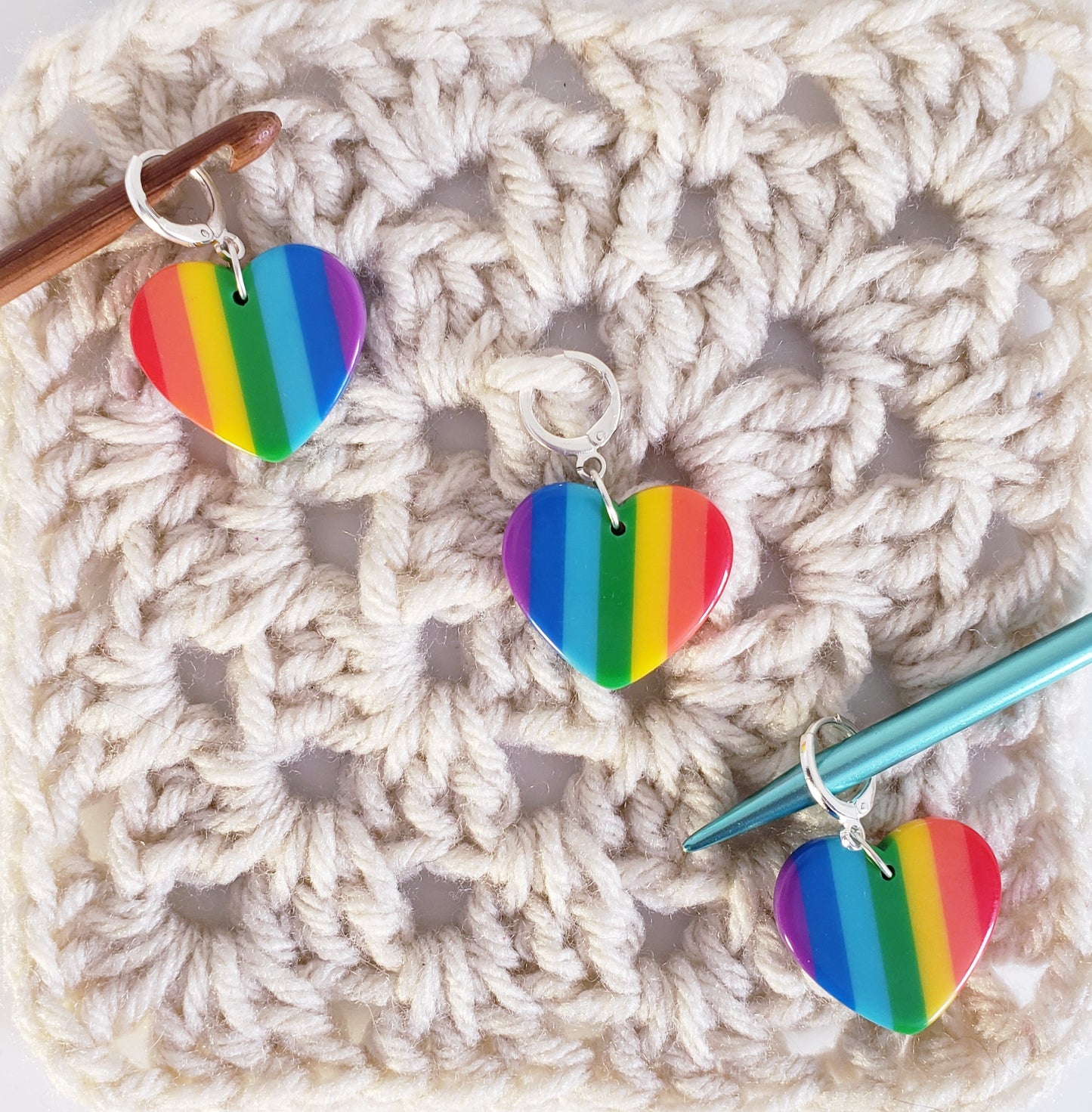 Heart Rainbow Stitch Markers