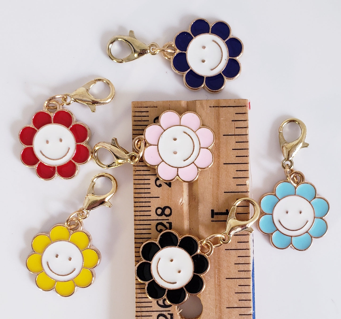 Smiley Face Flowers Stitch Markers