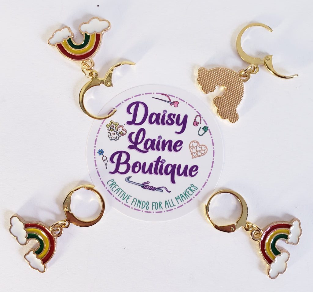 Rainbow & Clouds Stitch Markers