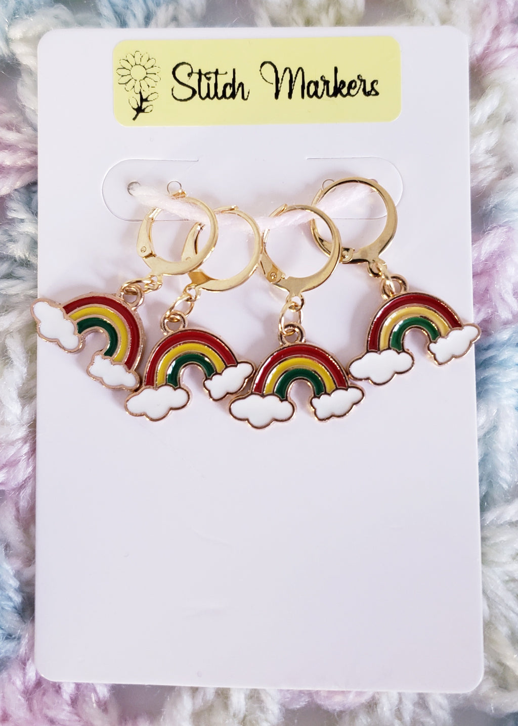 Rainbow & Clouds Stitch Markers
