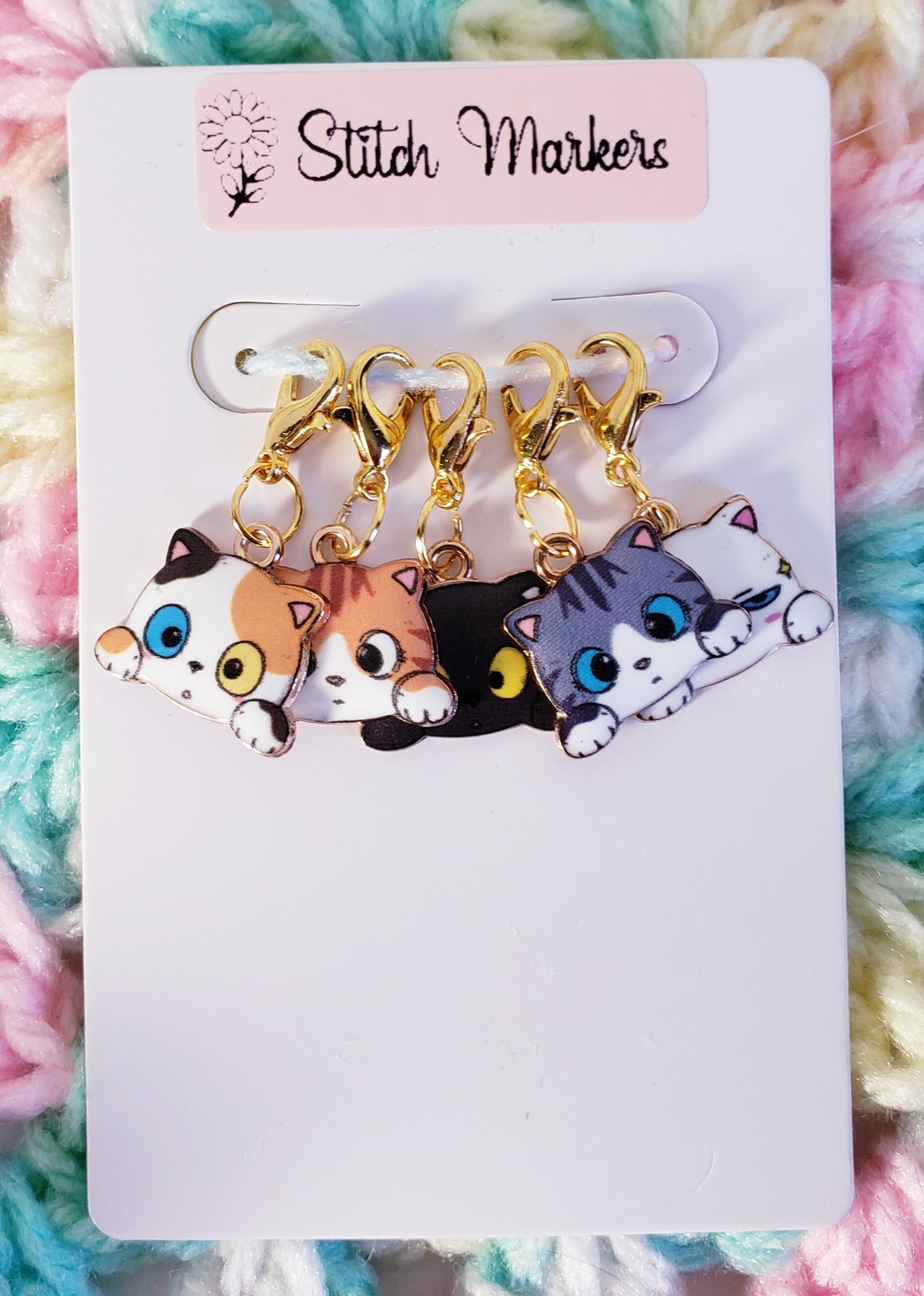 Cat Peek A Boo Stitch Markers