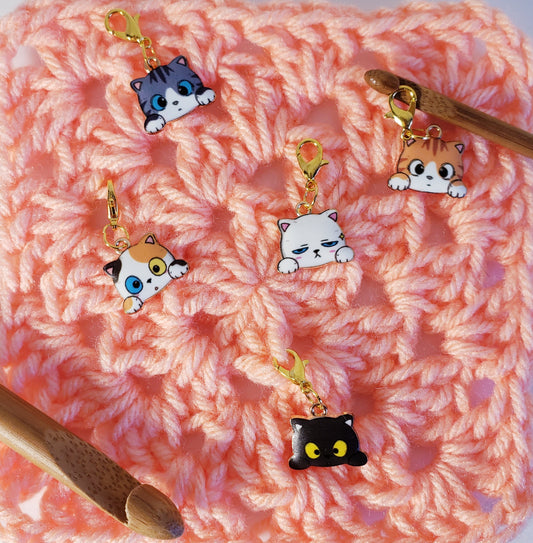 Cat Peek A Boo Stitch Markers