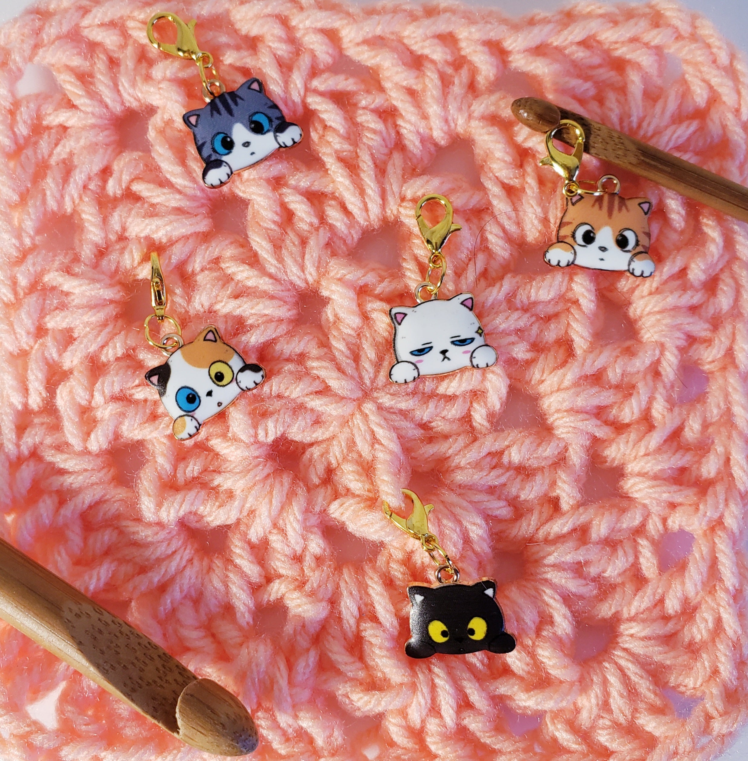 Cat Peek A Boo Stitch Markers