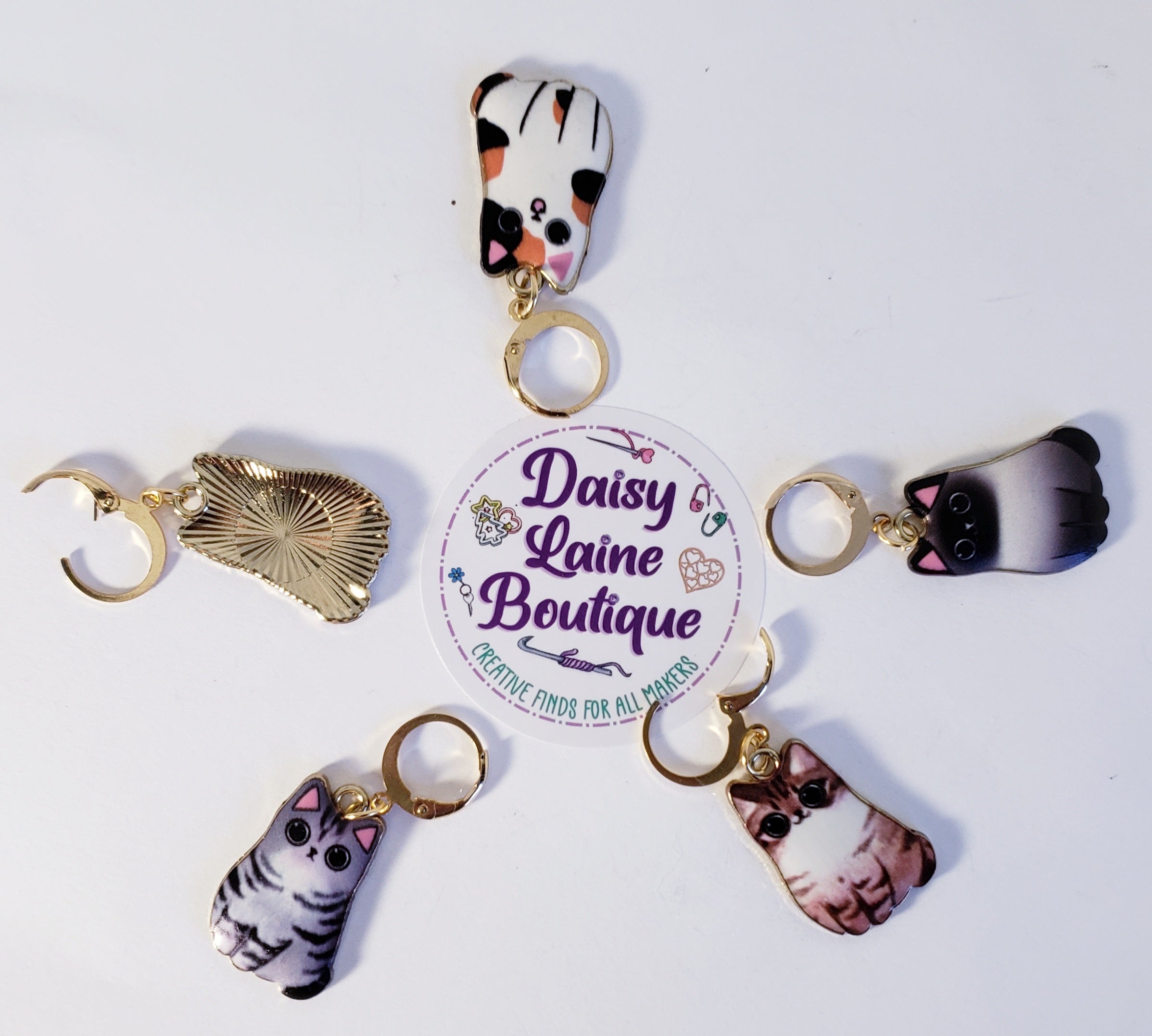 Cat Sitting Pretty Stitch Markers