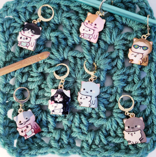 Cat Mama & Baby Stitch Markers