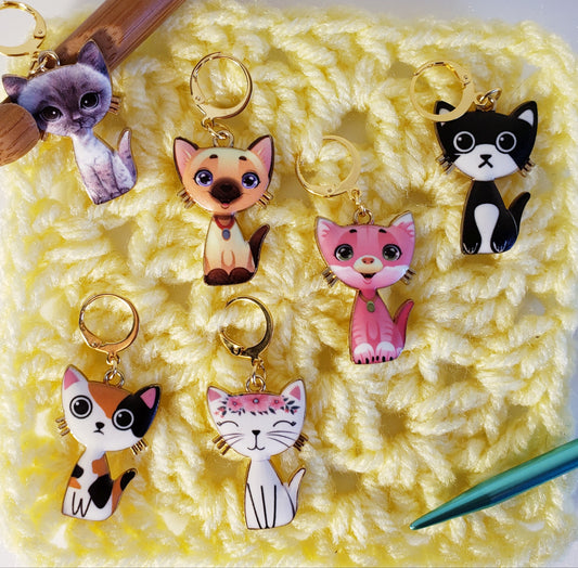 Cat Sitting Stitch Markers