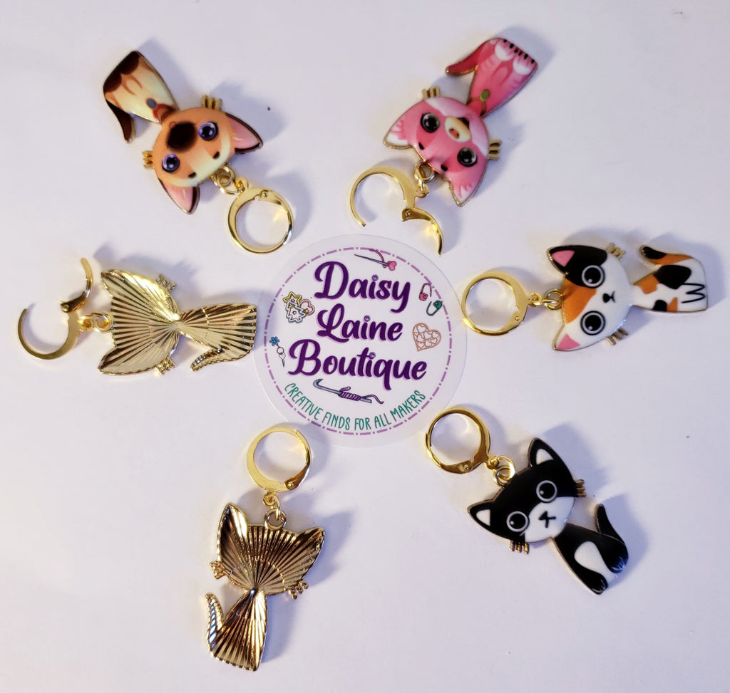 Cat Sitting Stitch Markers