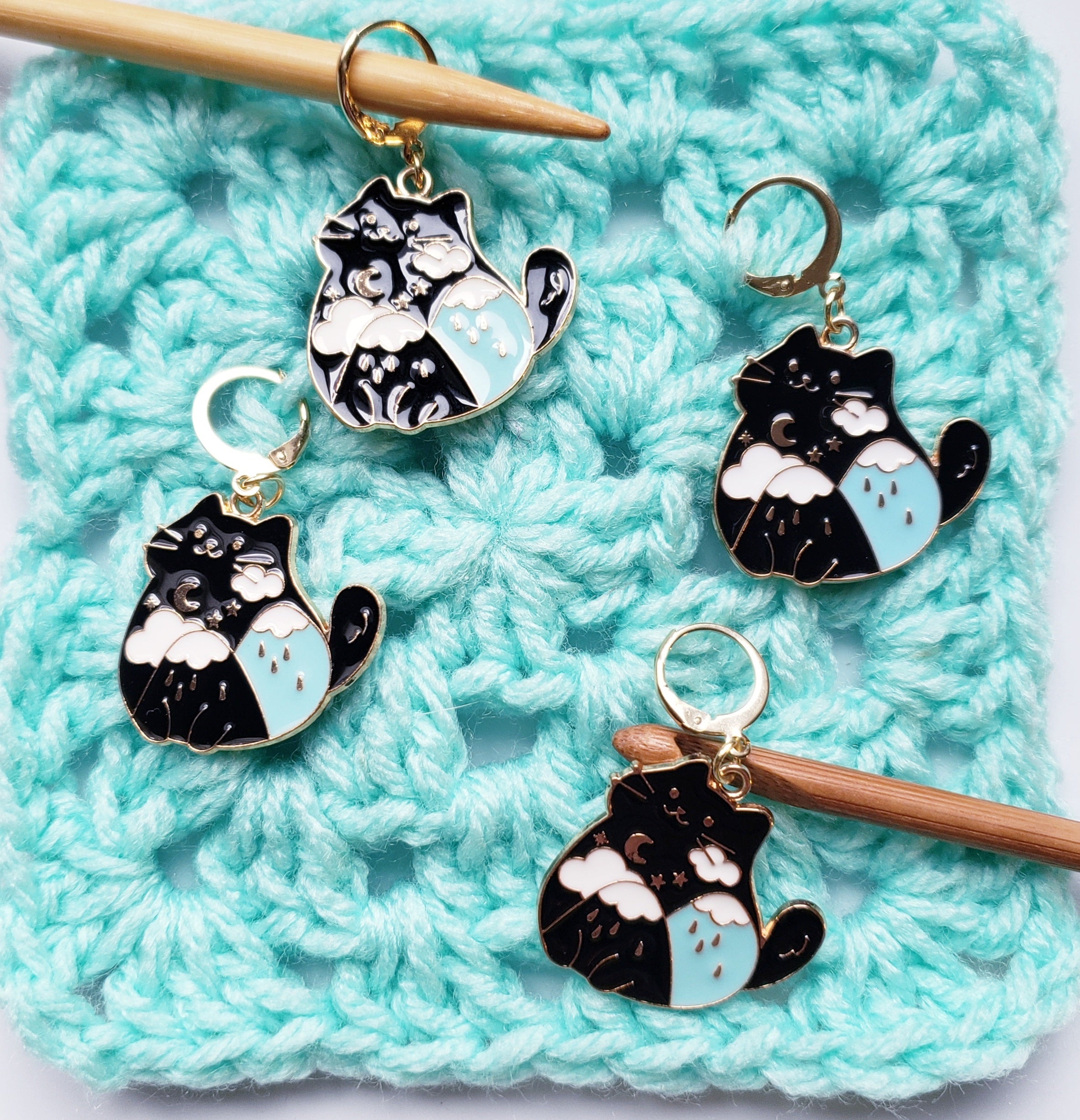 Cat Mountain Rain Stitch Markers