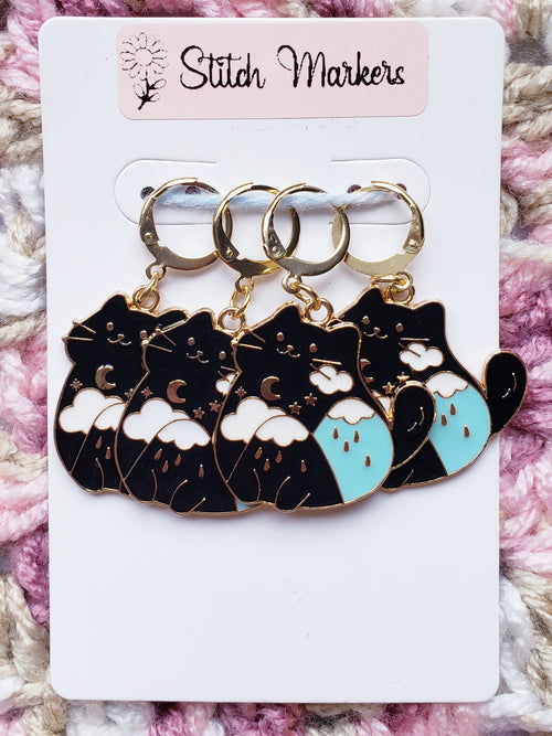 Cat Mountain Rain Stitch Markers