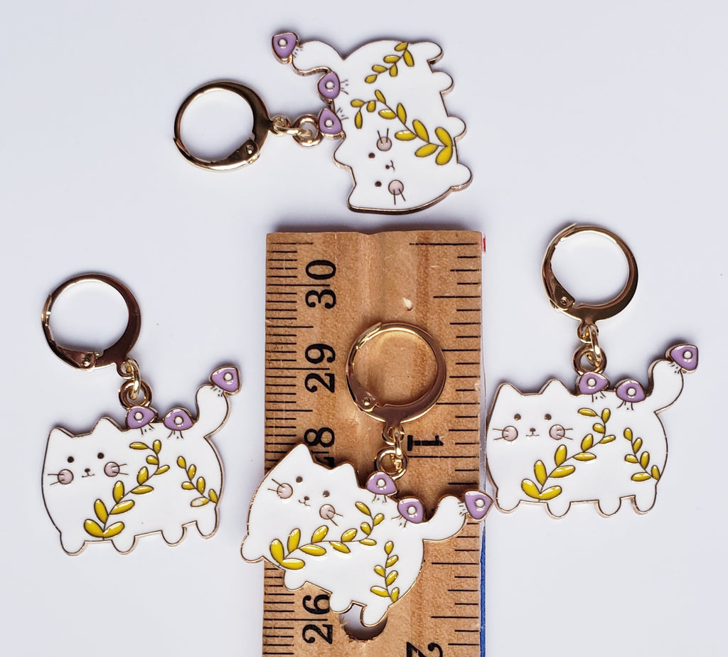 Cat Leaf Stitch Markers